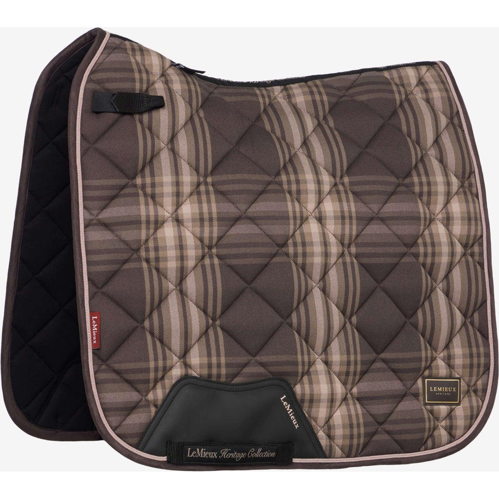LeMieux Saddlepad Heritage Check Square Dressage Cocoa