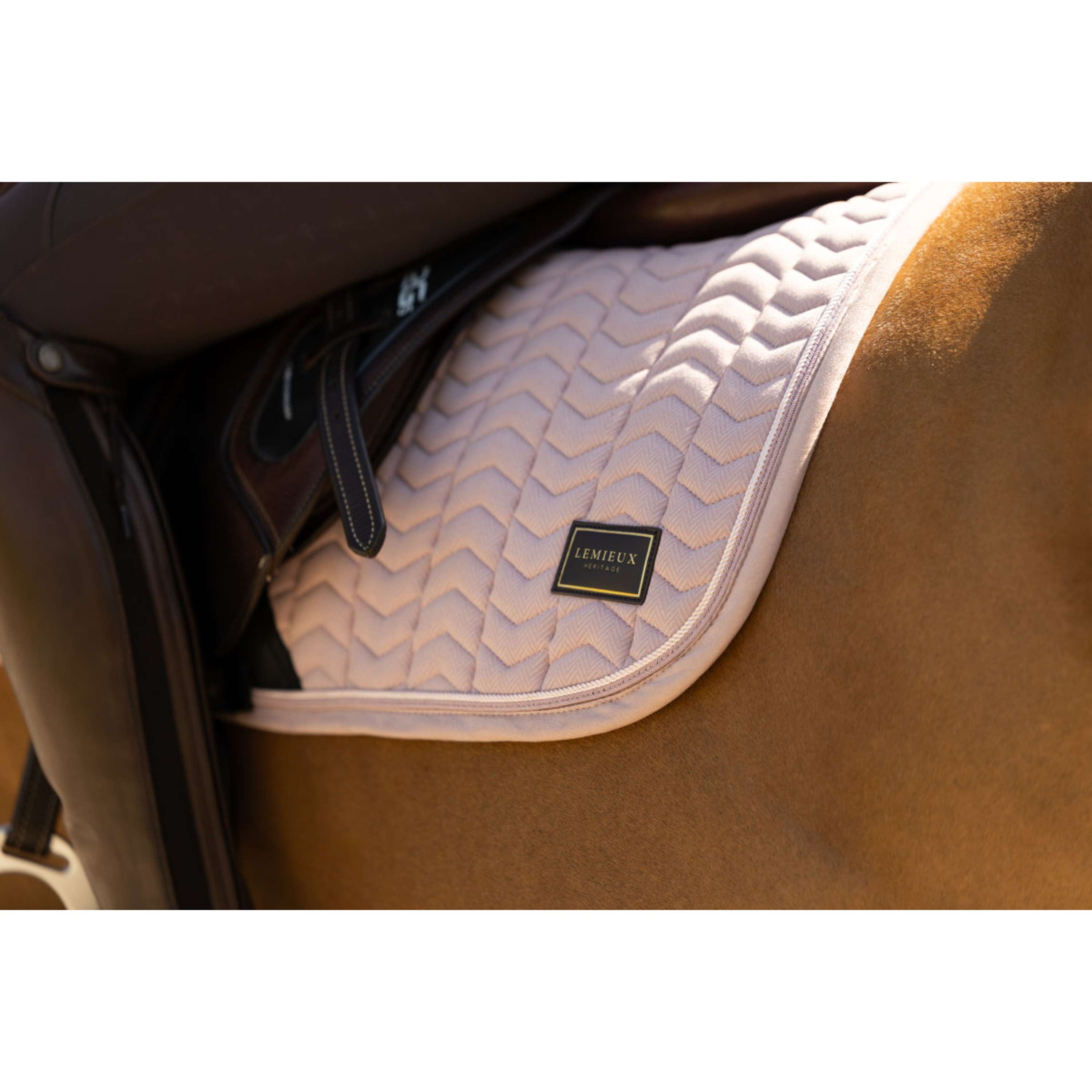 LeMieux Saddlepad Heritage Herringbone Square Jumping Wild Rose