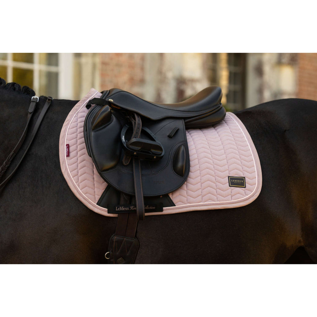 LeMieux Saddlepad Heritage Herringbone Square Jumping Wild Rose