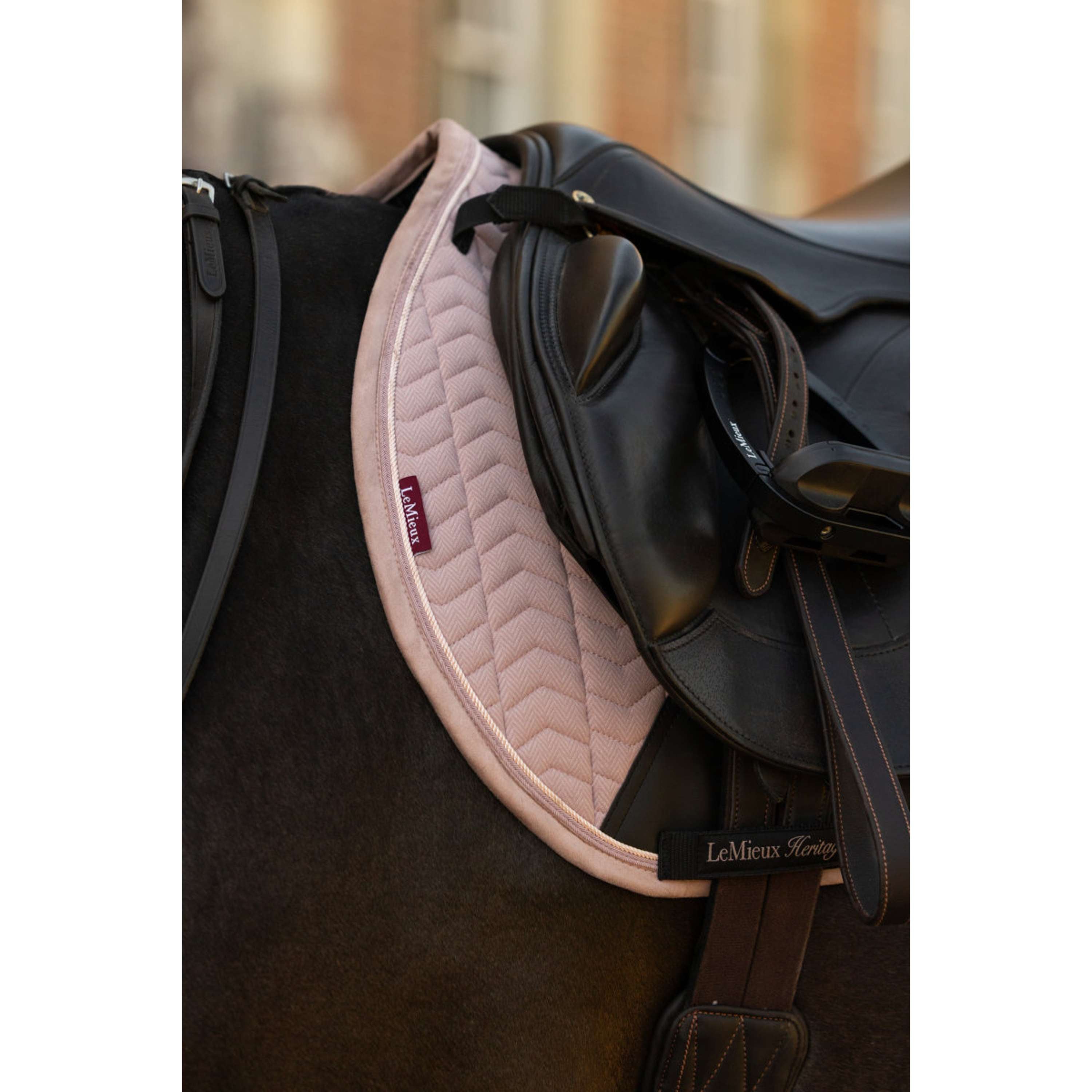 LeMieux Saddlepad Heritage Herringbone Square Jumping Wild Rose