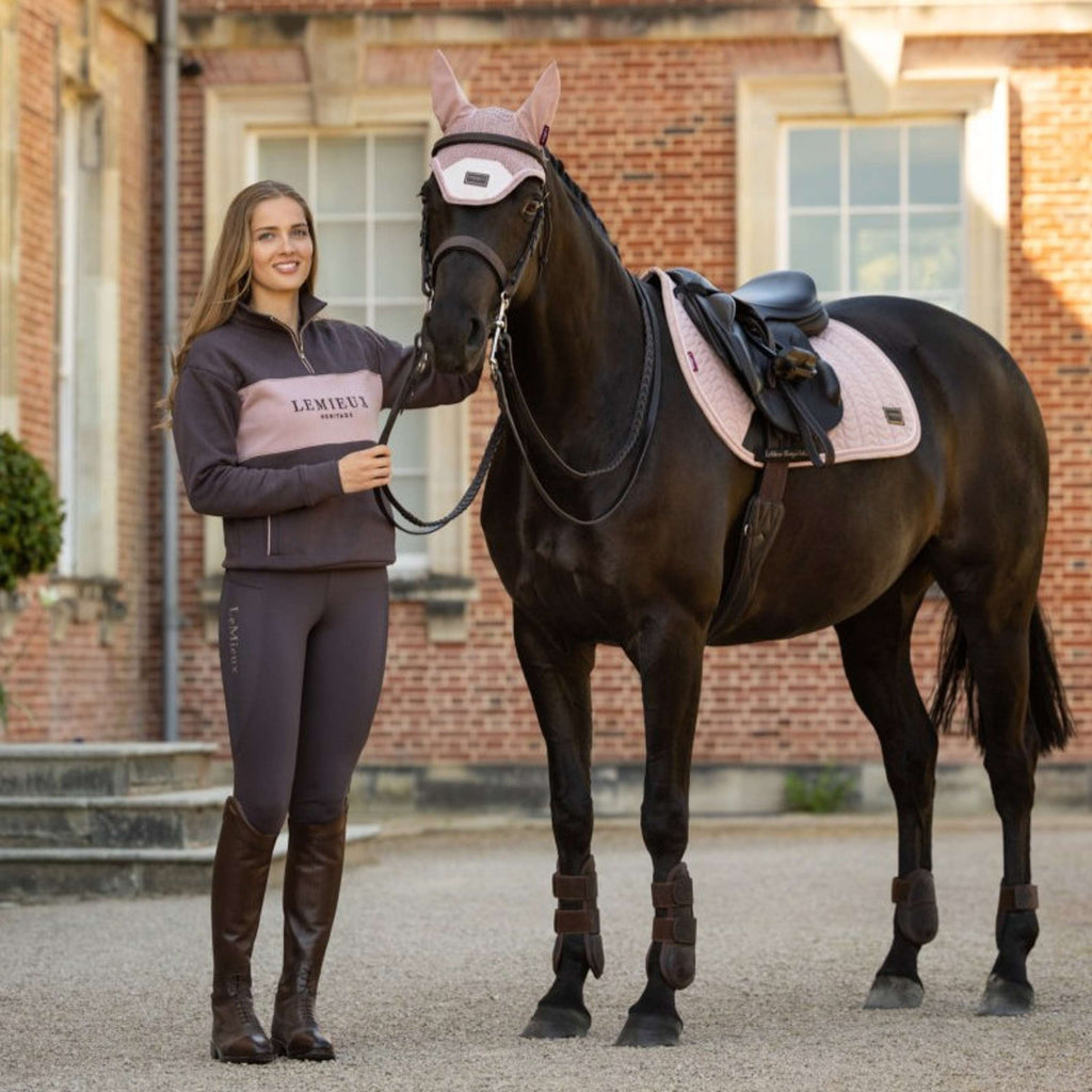 LeMieux Saddlepad Heritage Herringbone Square Jumping Wild Rose