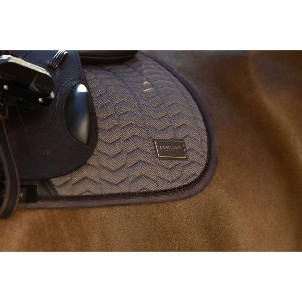 LeMieux Saddlepad Heritage Herringbone Square Jumping Cocoa