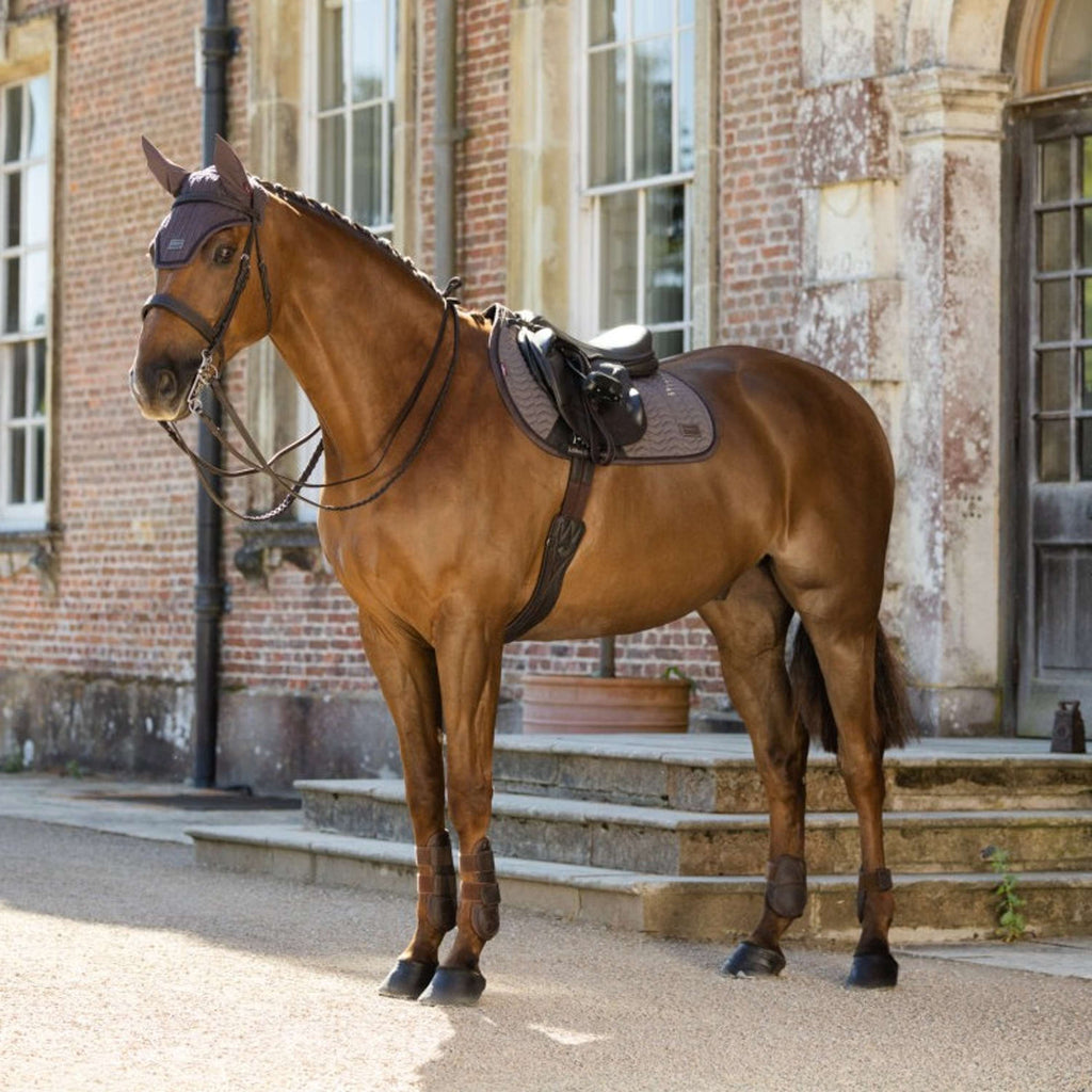 LeMieux Saddlepad Heritage Herringbone Square Jumping Cocoa