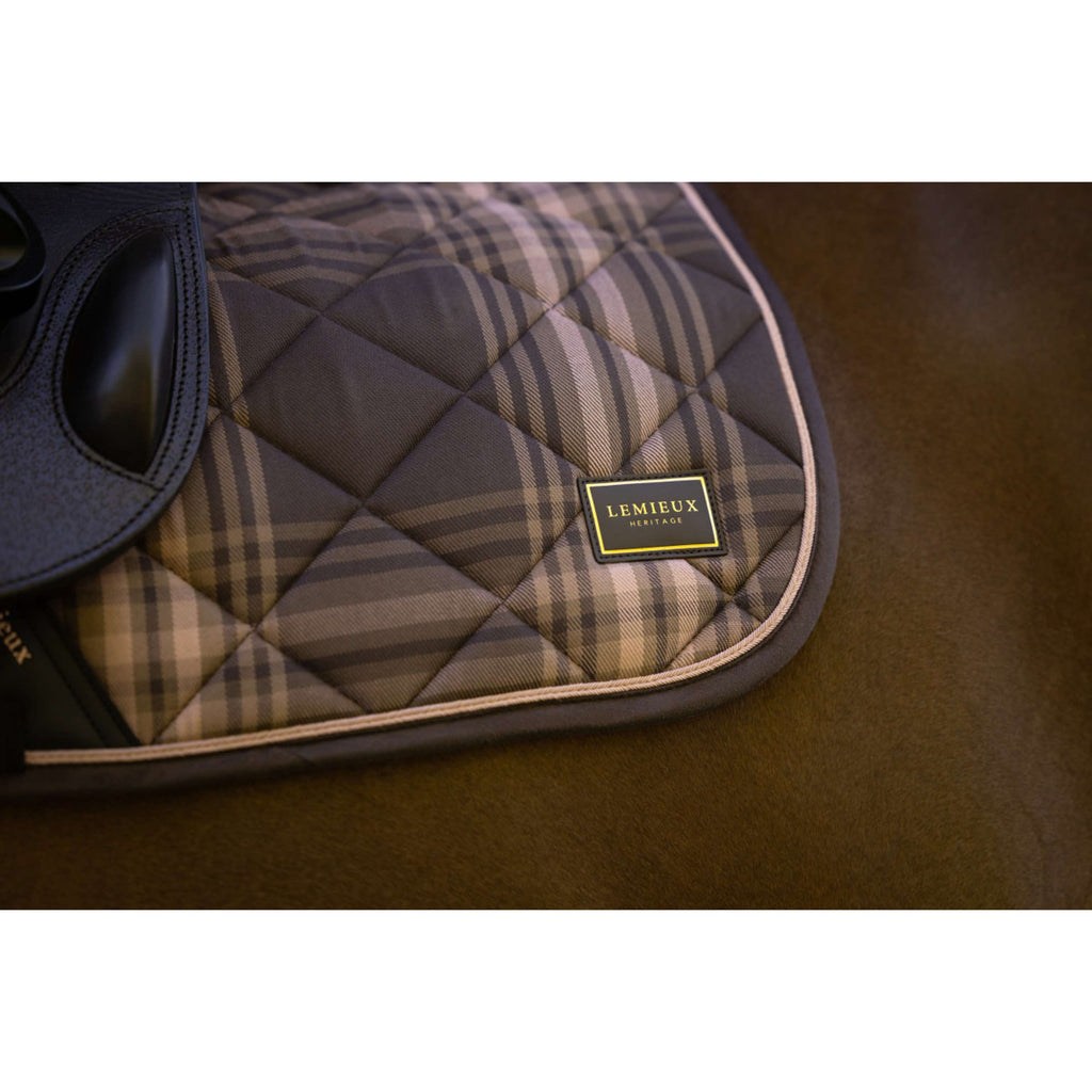 LeMieux Saddlepad Heritage Check Square Jumping Cocoa