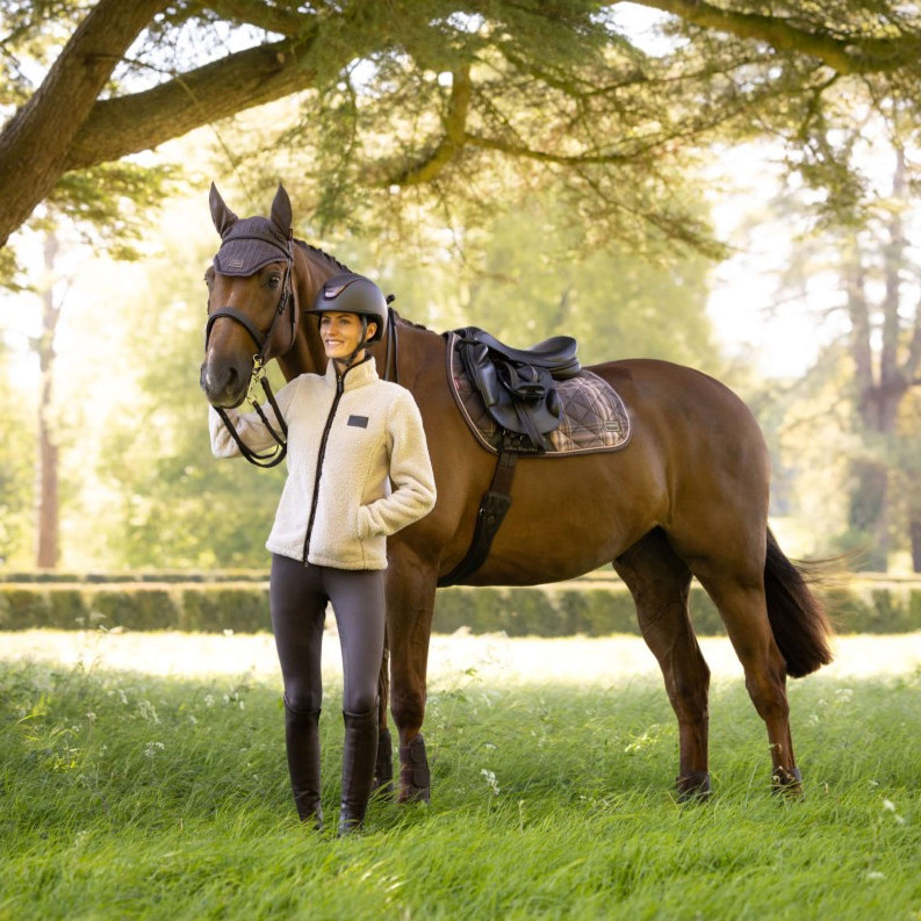 LeMieux Saddlepad Heritage Check Square Jumping Cocoa