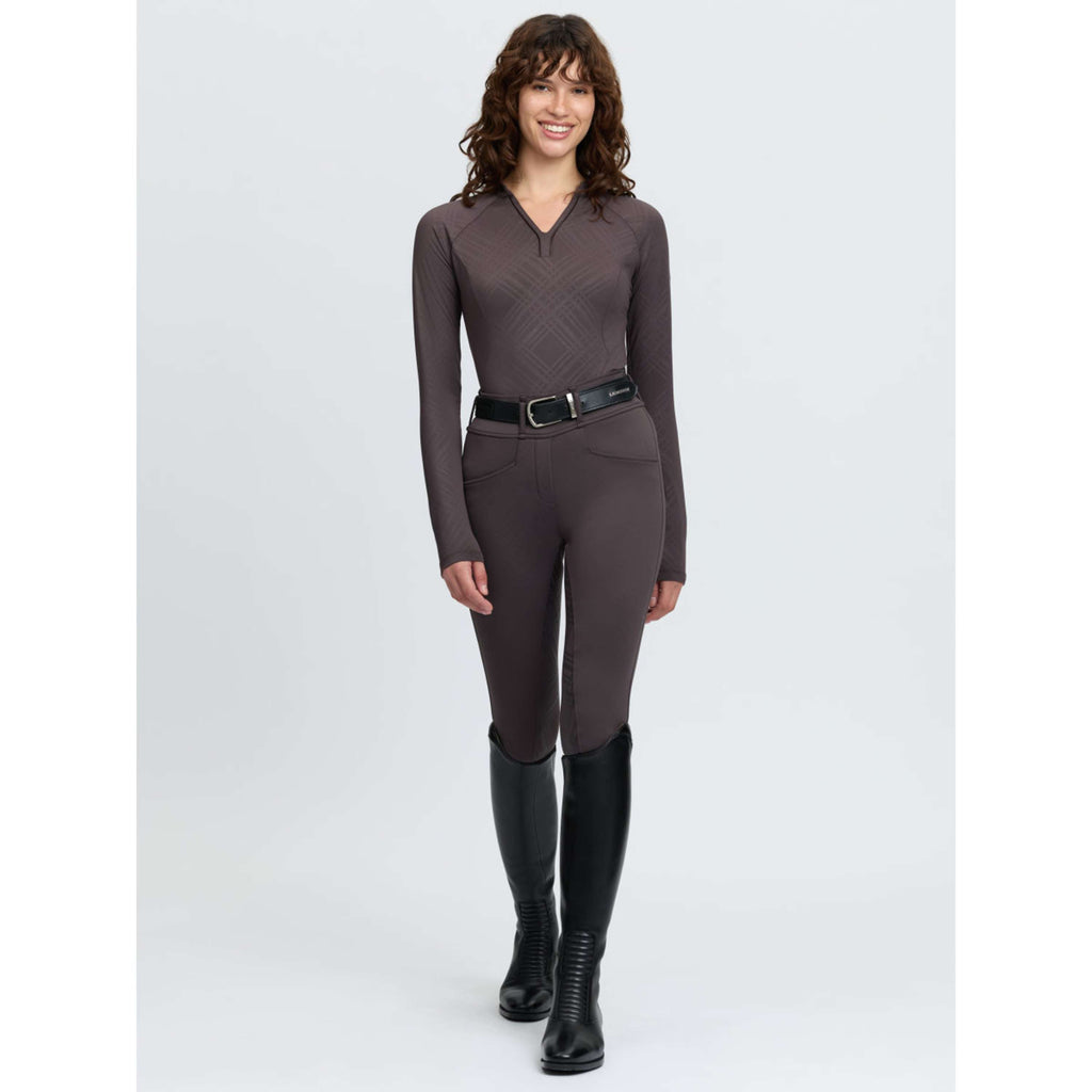 LeMieux Baselayer Heritage Check Long Sleeves Cocoa
