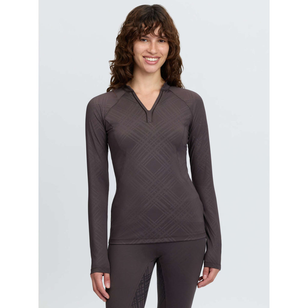 LeMieux Baselayer Heritage Check Long Sleeves Cocoa
