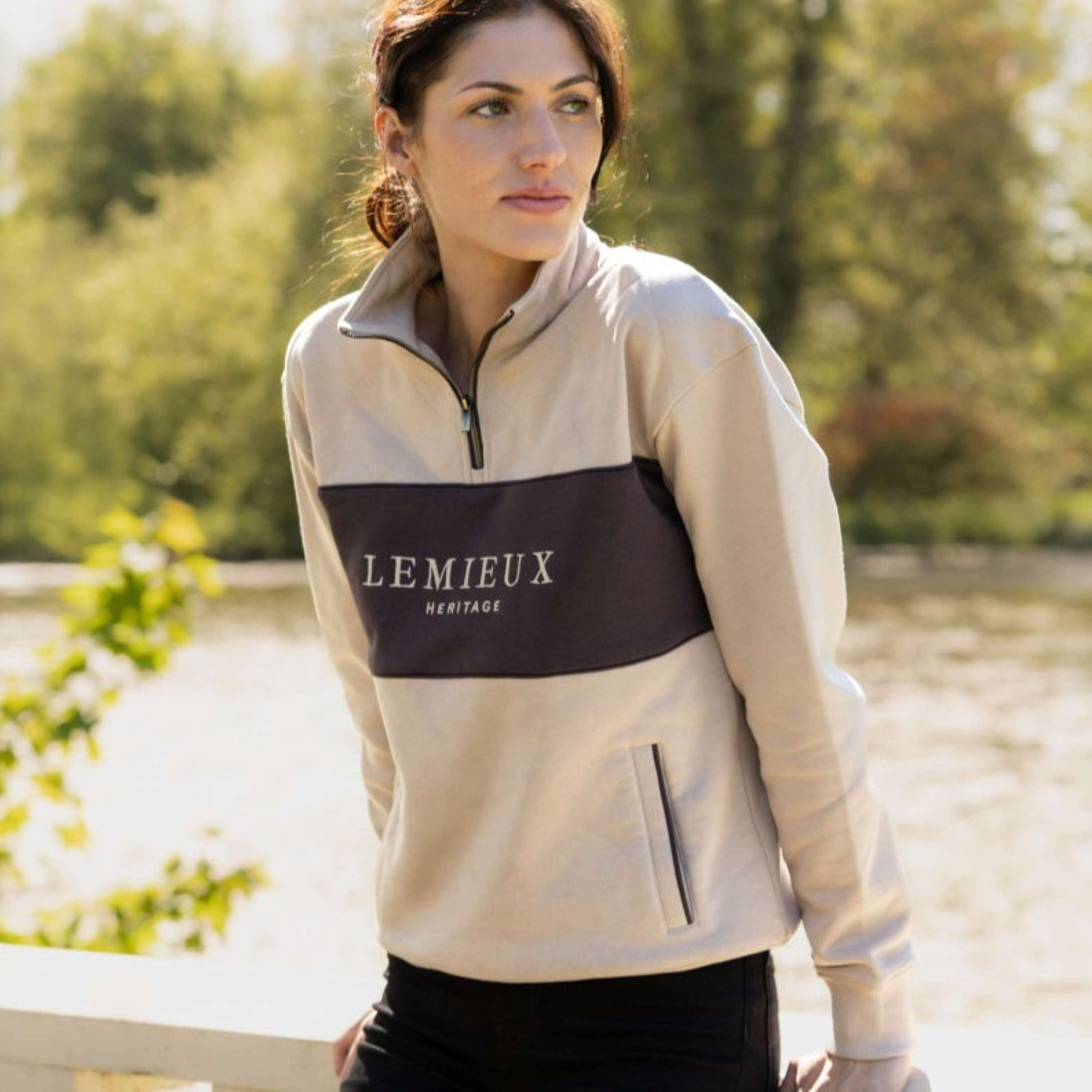 LeMieux Sweater Heritage Quarter Zip Stone