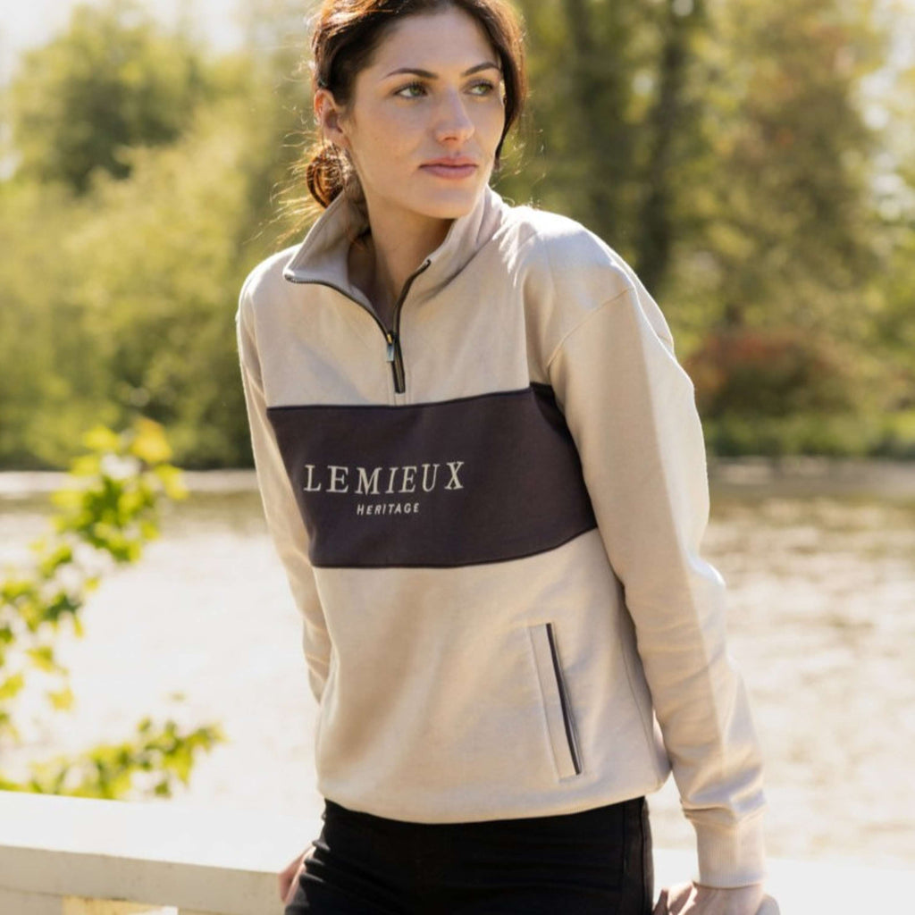 LeMieux Sweater Heritage Quarter Zip Stone