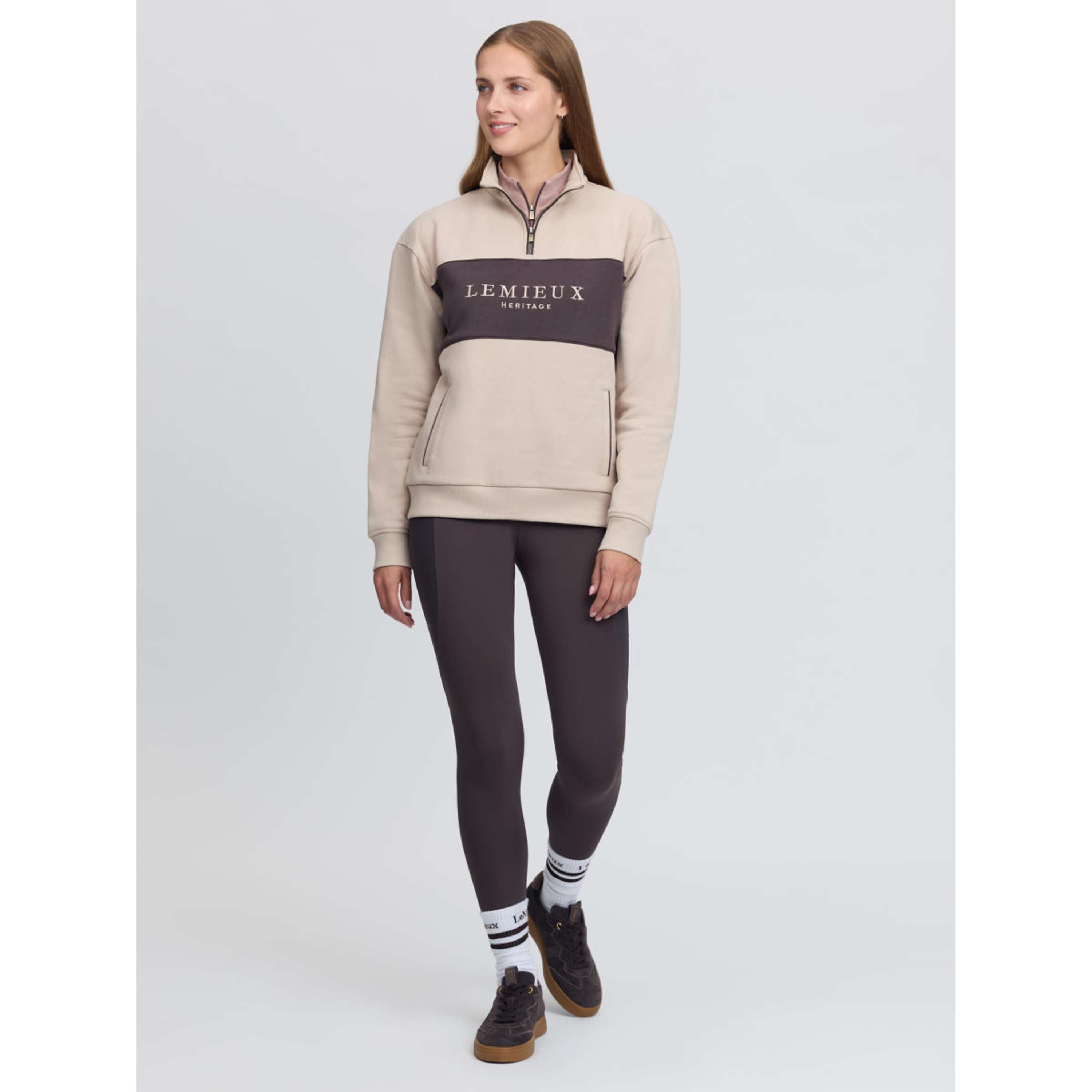 LeMieux Sweater Heritage Quarter Zip Stone