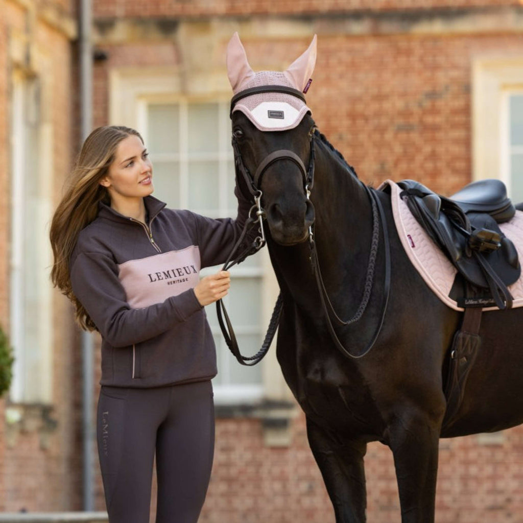 LeMieux Sweater Heritage Quarter Zip Cocoa