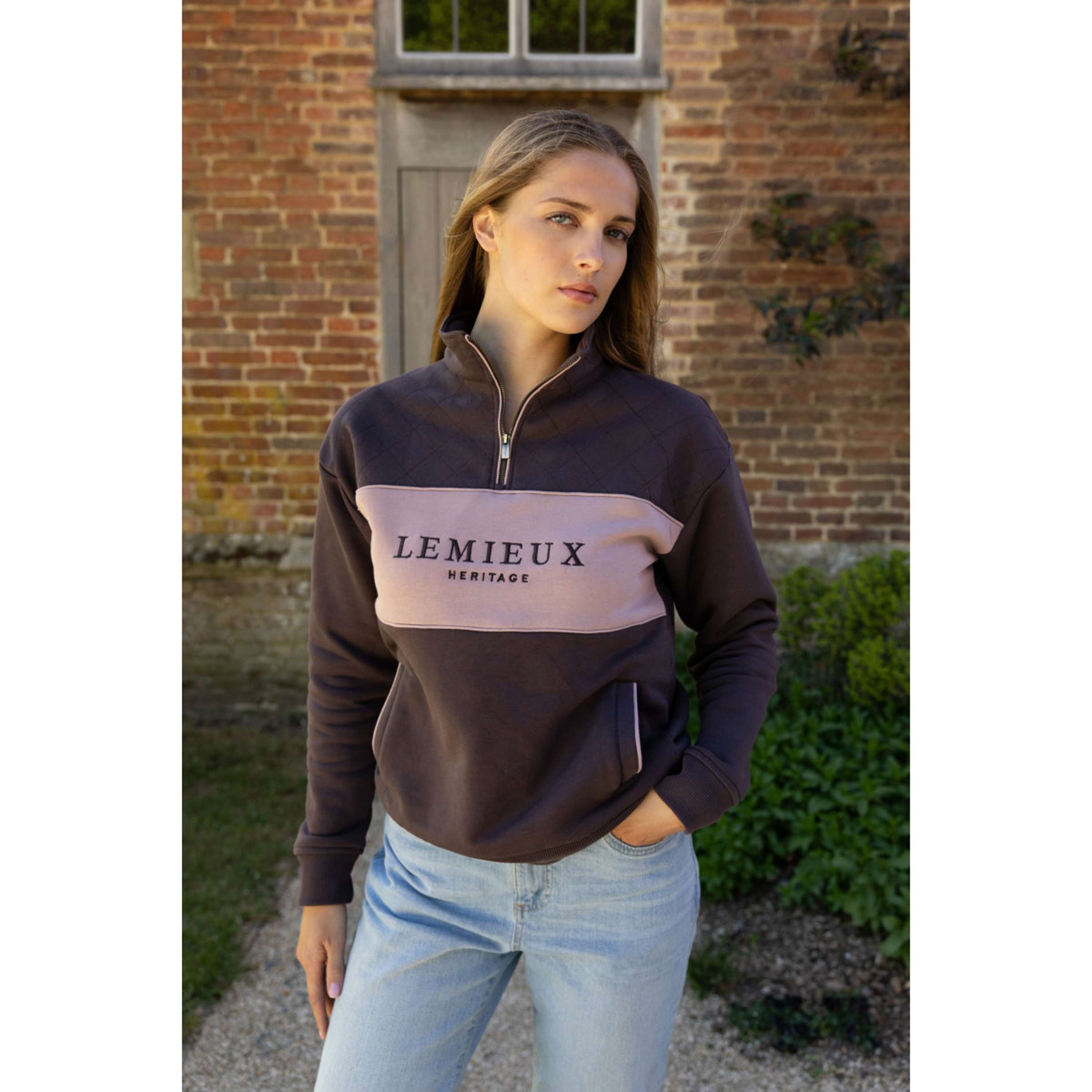 LeMieux Sweater Heritage Quarter Zip Cocoa