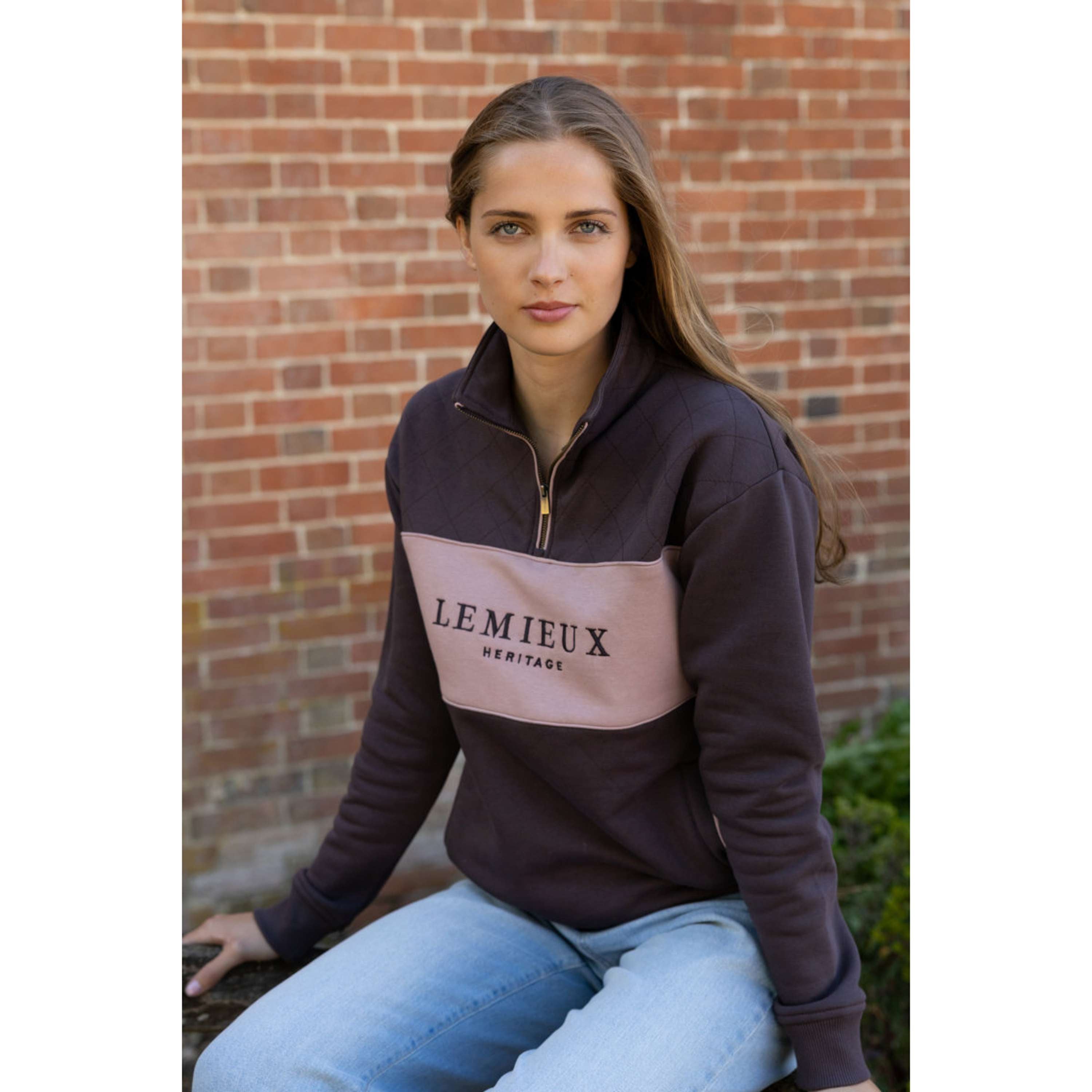 LeMieux Sweater Heritage Quarter Zip Cocoa