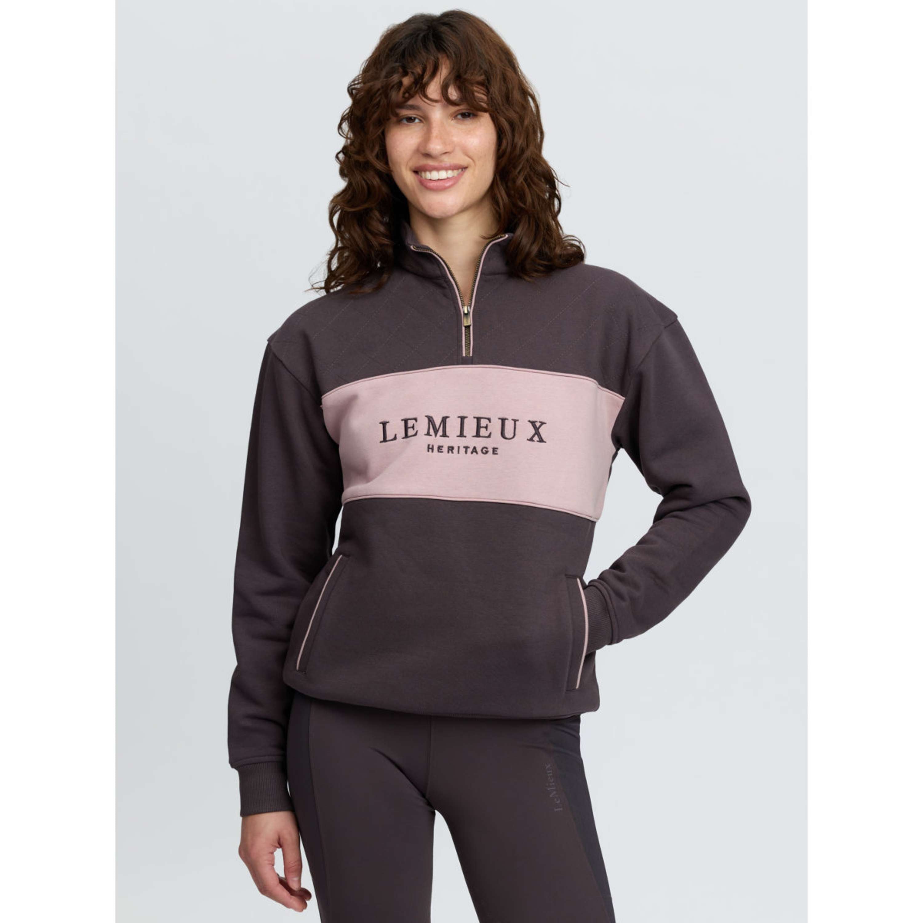 LeMieux Sweater Heritage Quarter Zip Cocoa