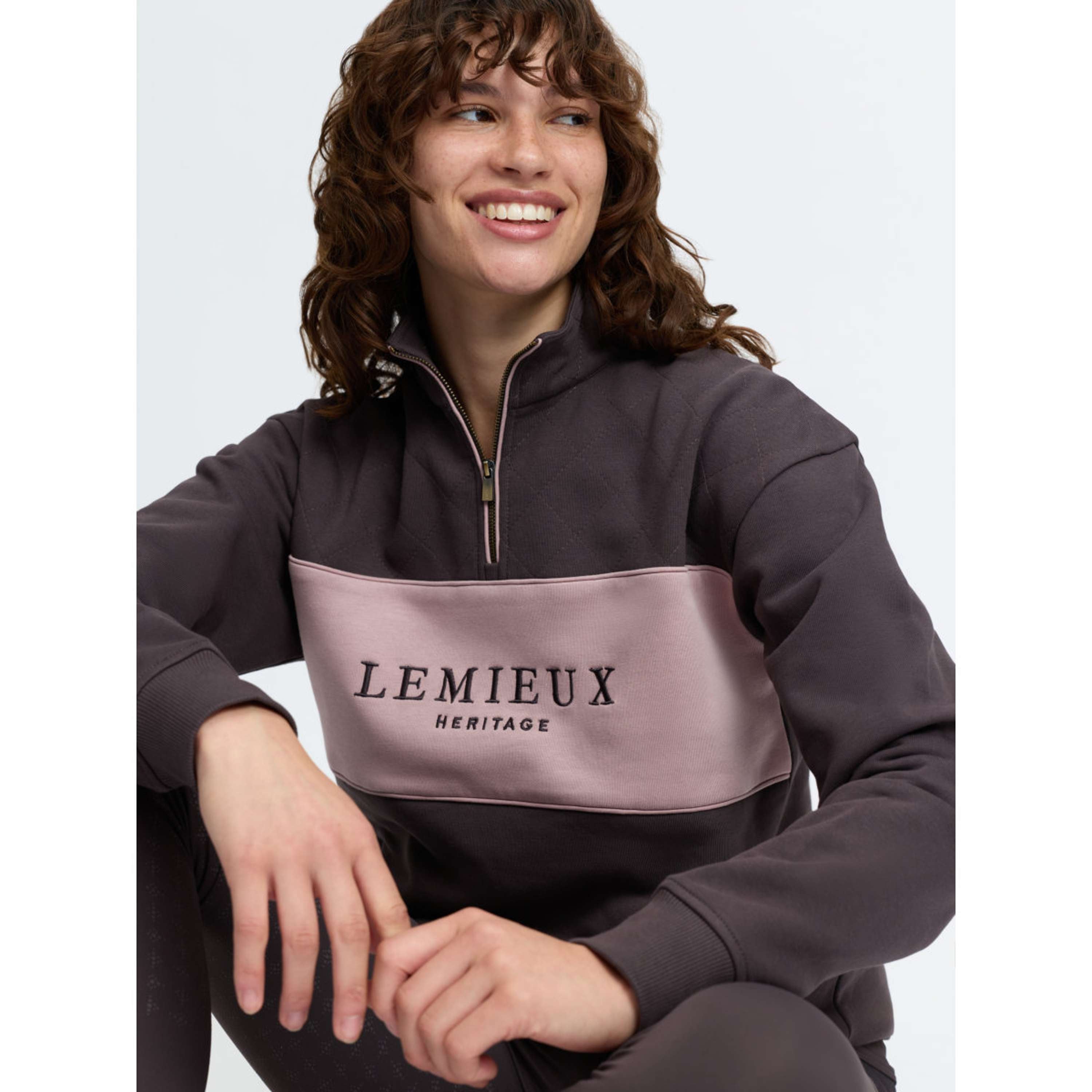 LeMieux Sweater Heritage Quarter Zip Cocoa
