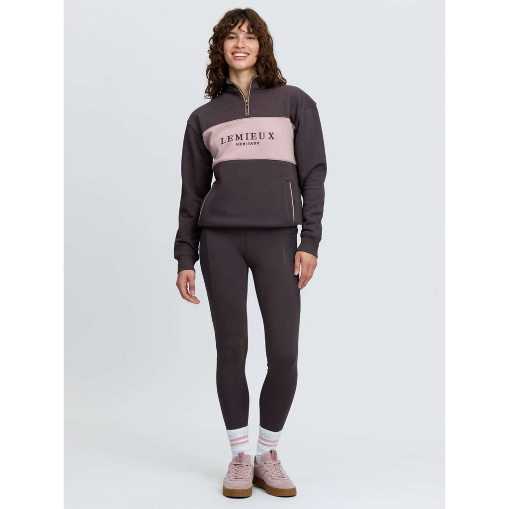 LeMieux Sweater Heritage Quarter Zip Cocoa