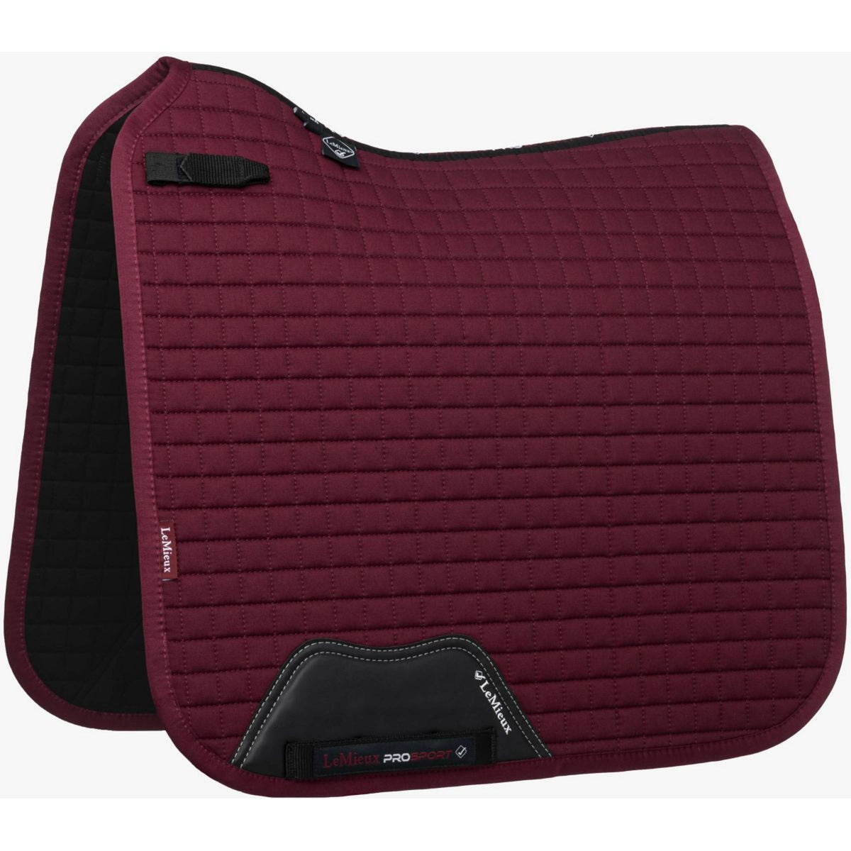 LeMieux Saddlepad Prosport Plain Square D-Ring Dressage Burgundy