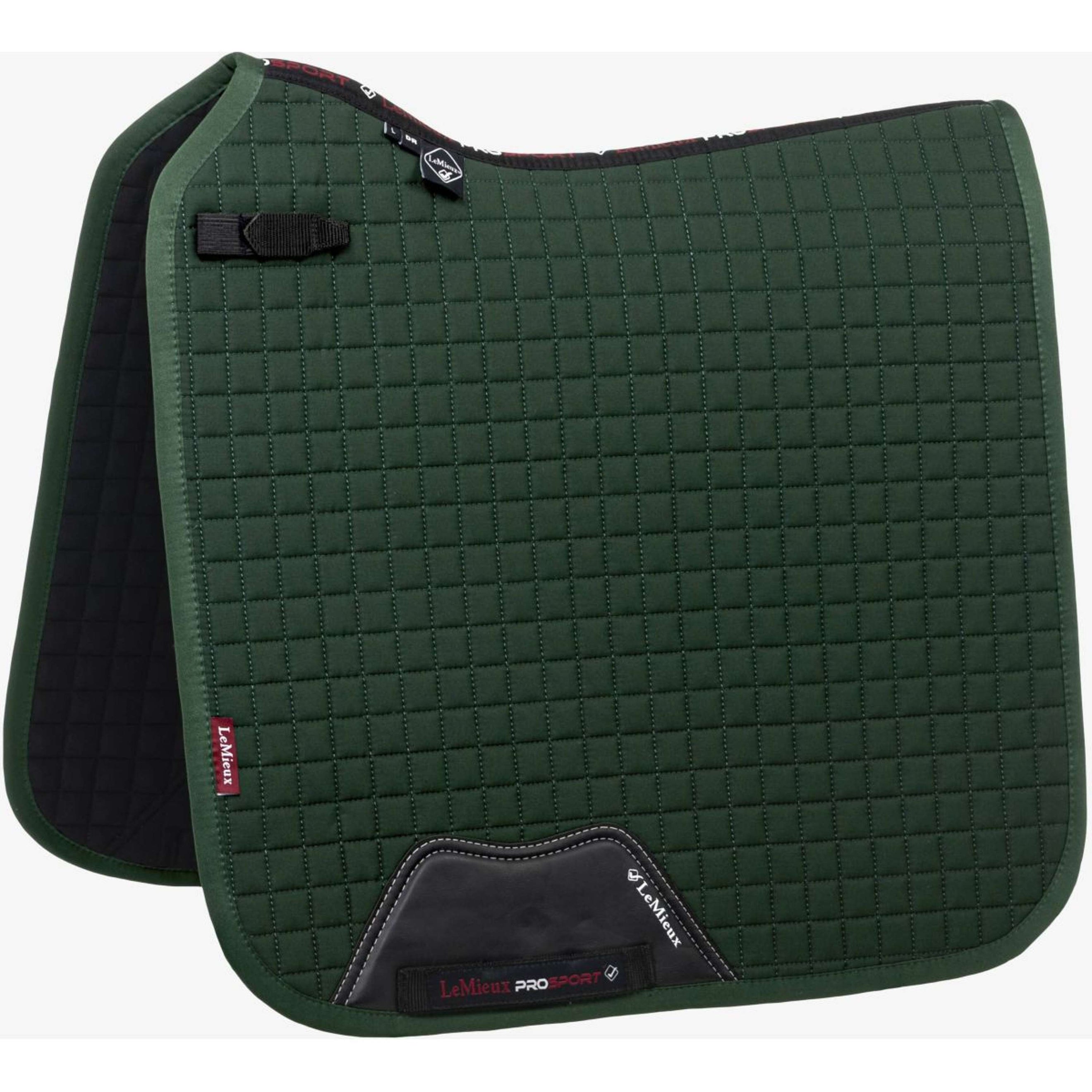 LeMieux Saddlepad Prosport Plain Square D-Ring Dressage Green