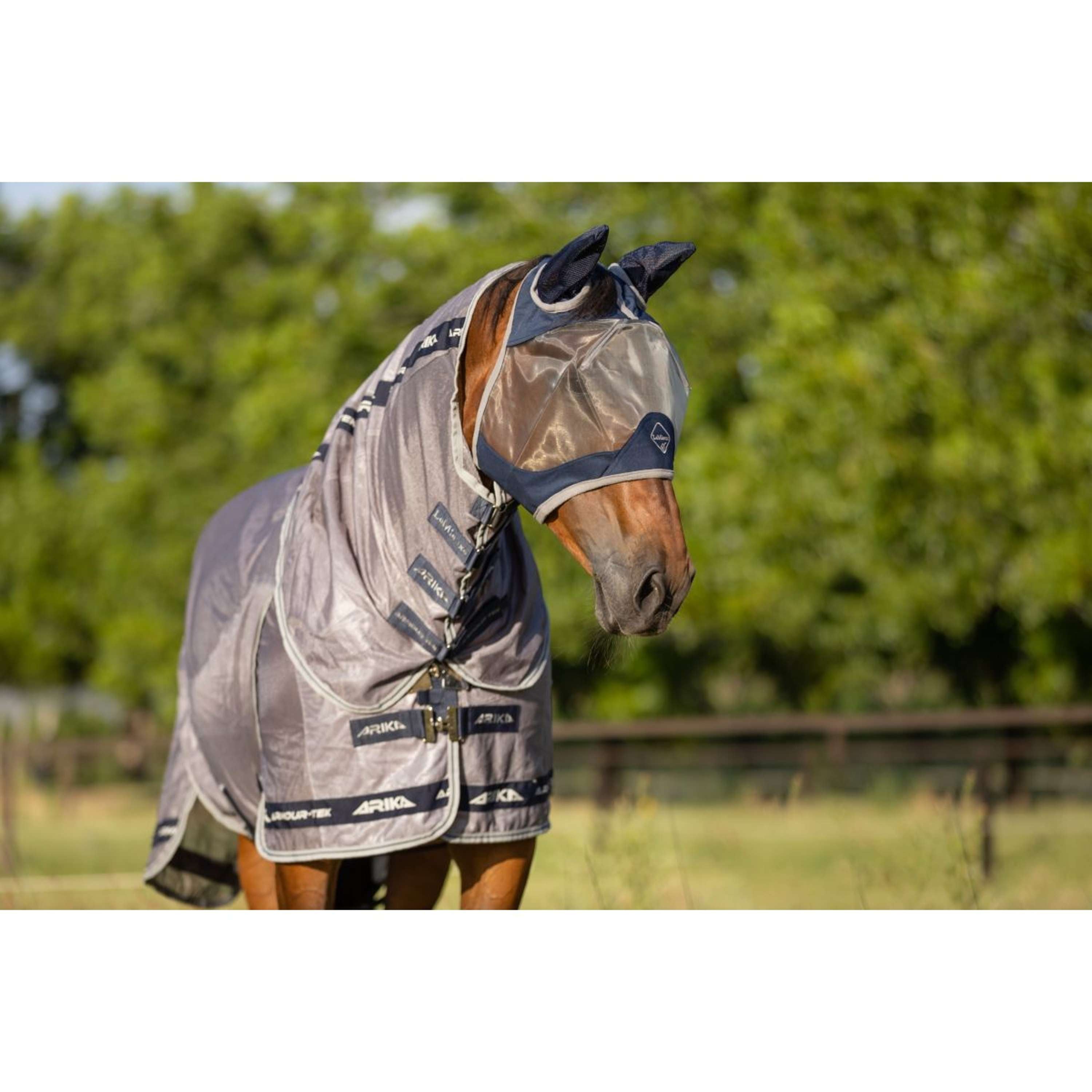 LeMieux Fly Mask Amour Shield Pro with Ears Navy