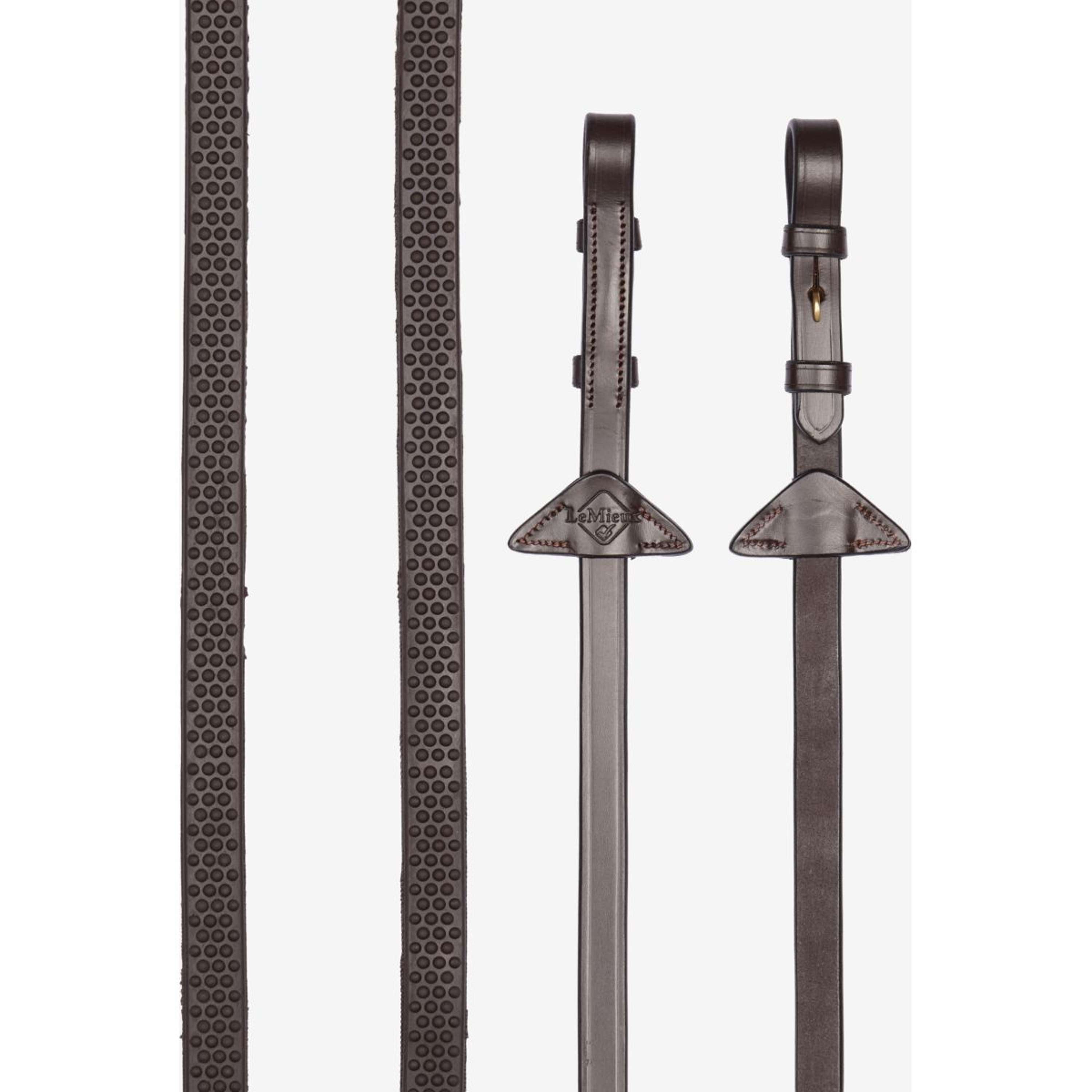 LeMieux Reins Soft Rubber Havana/Brass