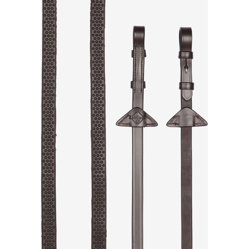 LeMieux Reins Soft Rubber Havana/Silver