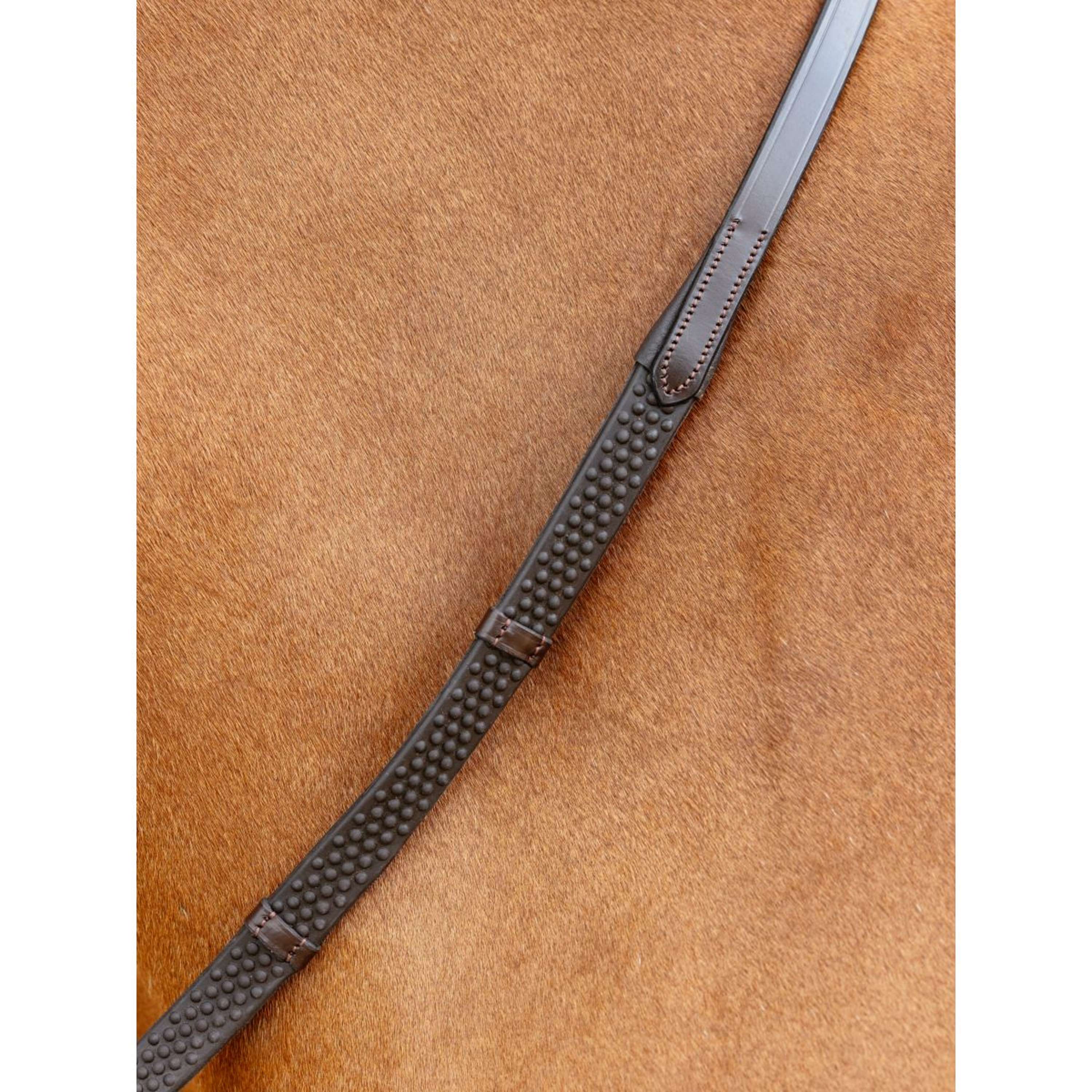 LeMieux Reins Soft Rubber with Stoppers Havana/Brass