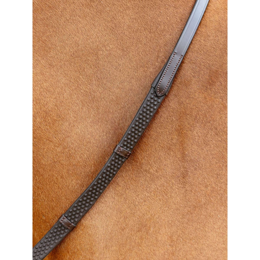 LeMieux Reins Soft Rubber with Stoppers Havana/Brass
