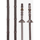 LeMieux Reins Soft Rubber with Stoppers Havana/Brass