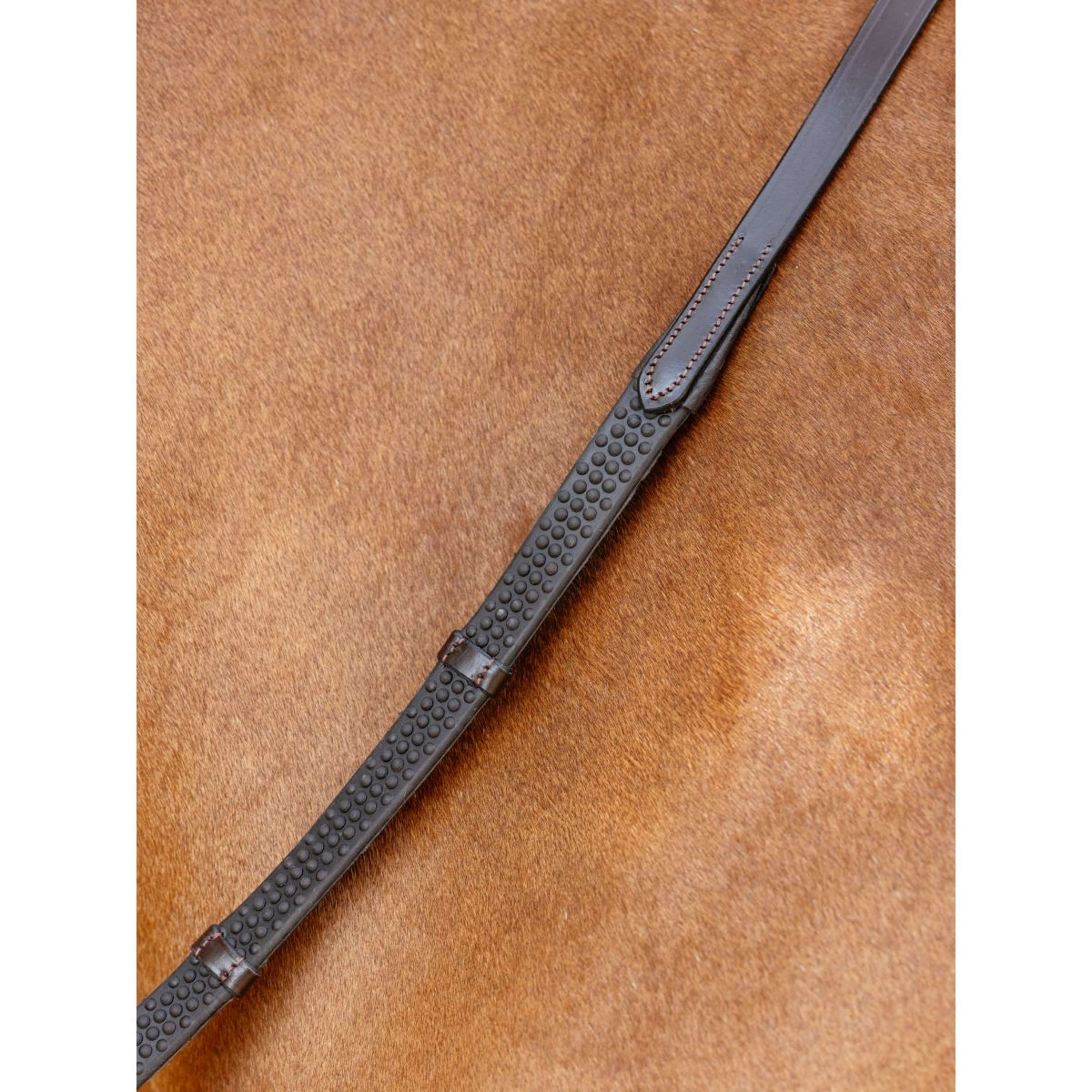 LeMieux Reins Soft Rubber with Stoppers Havana/Silver