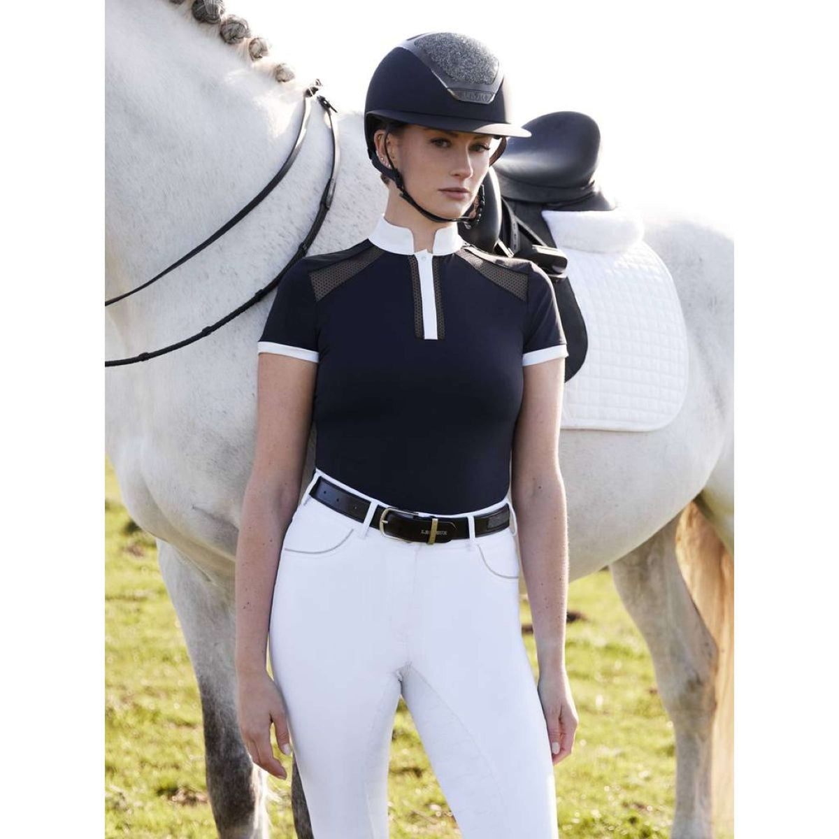 LeMieux Competition Shirt Camille Short Sleeves Navy