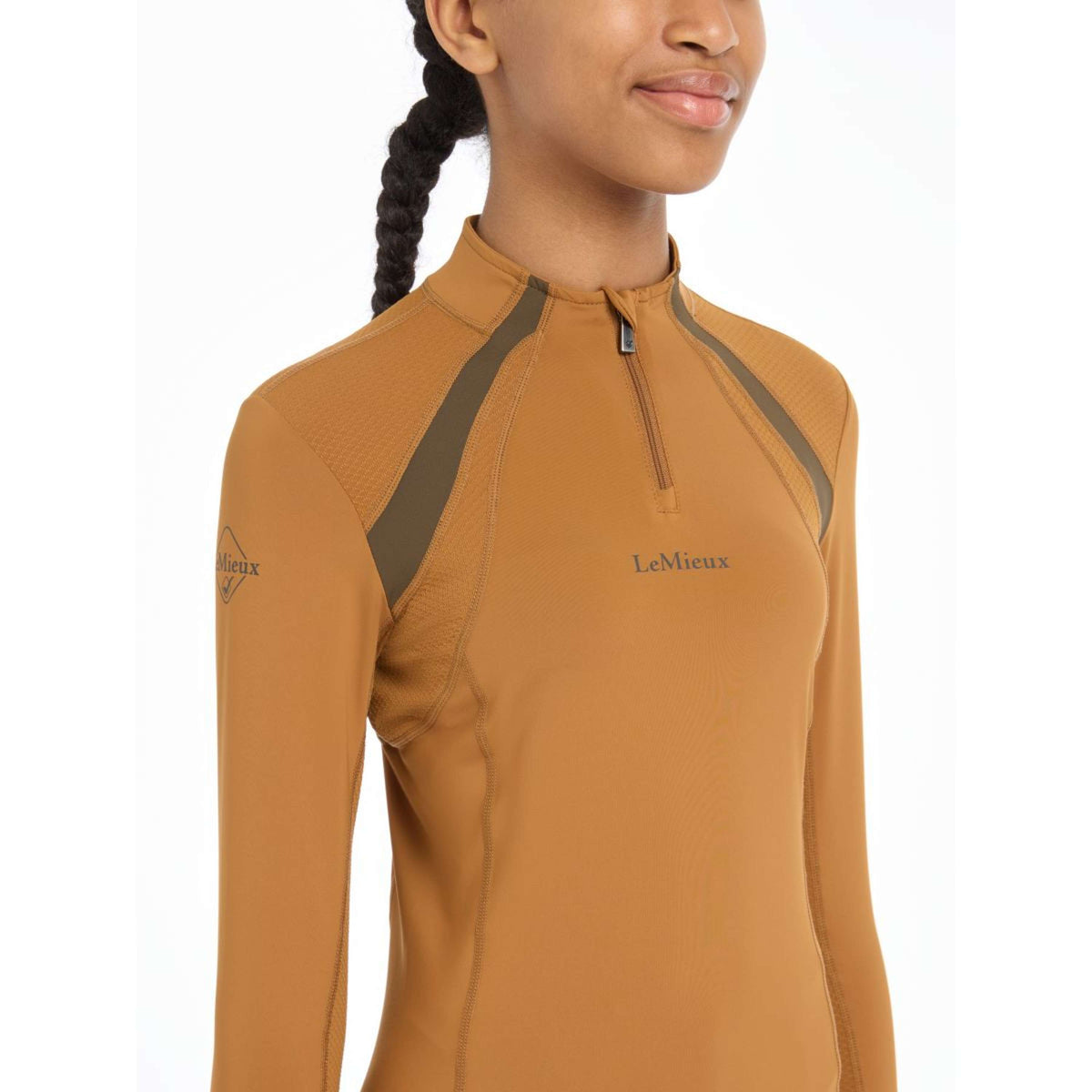 LeMieux Base Layer Young Rider Mia Mesh Ginger