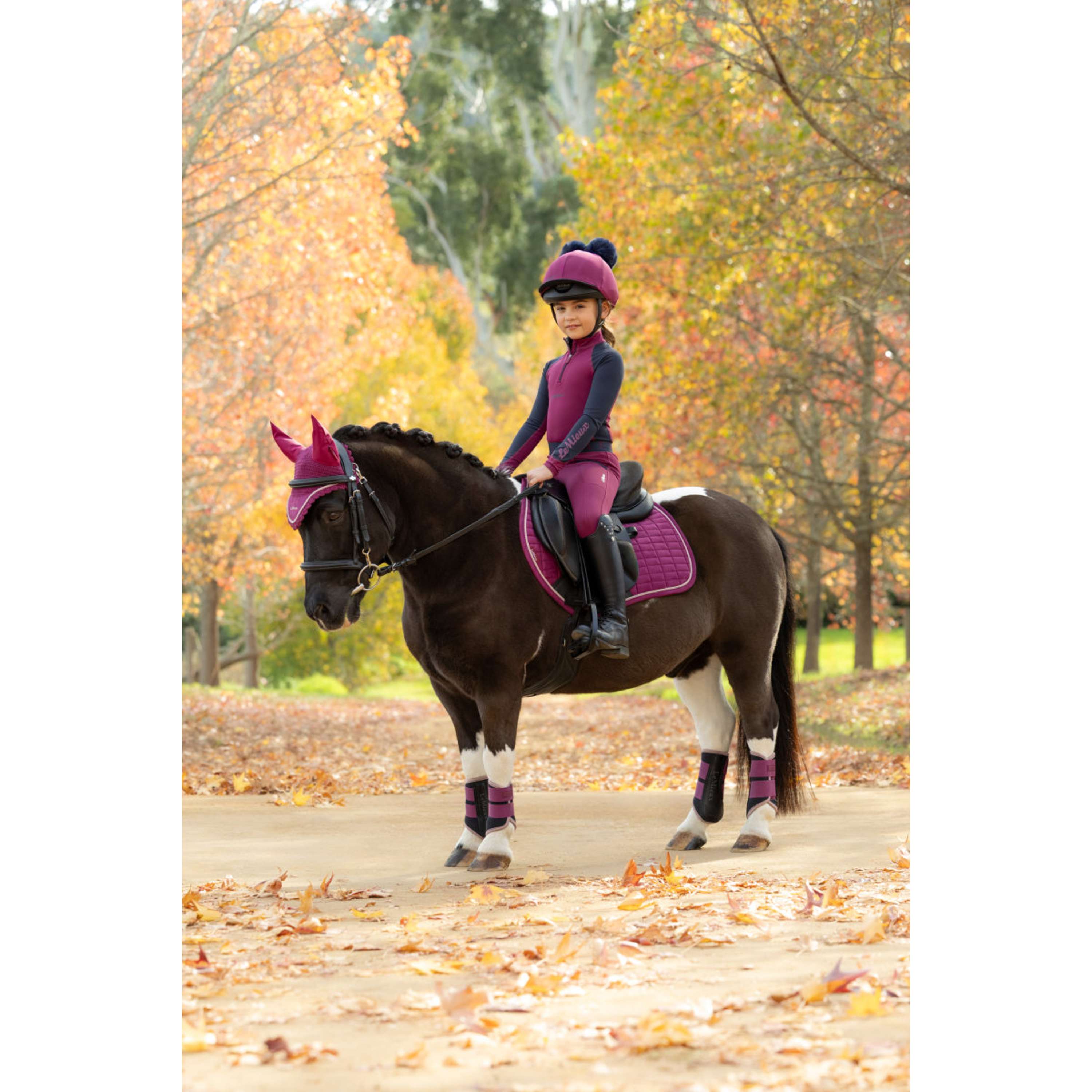 LeMieux Saddlepad Suede Close Contact Square Jumping Blackberry