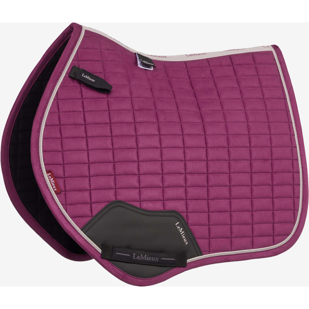 LeMieux Saddlepad Suede Close Contact Square Jumping Blackberry