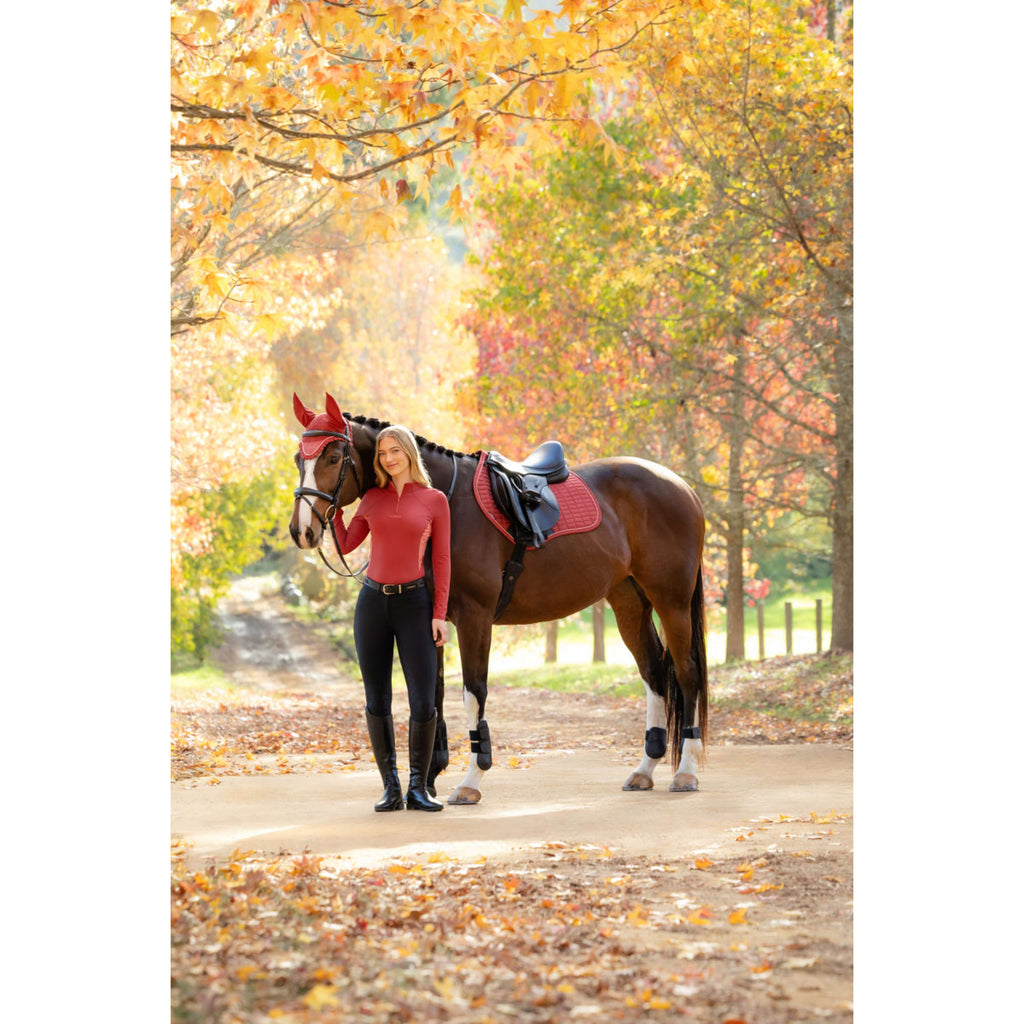 LeMieux Saddlepad Suede Close Contact Square Jumping Russet