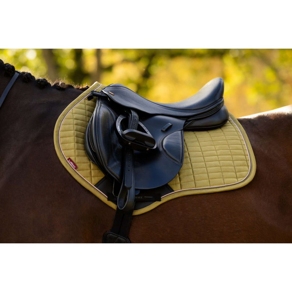 LeMieux Saddlepad Suede Close Contact Square Jumping Gooseberry