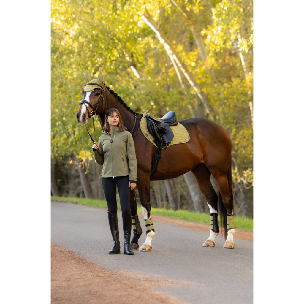 LeMieux Saddlepad Suede Close Contact Square Jumping Gooseberry