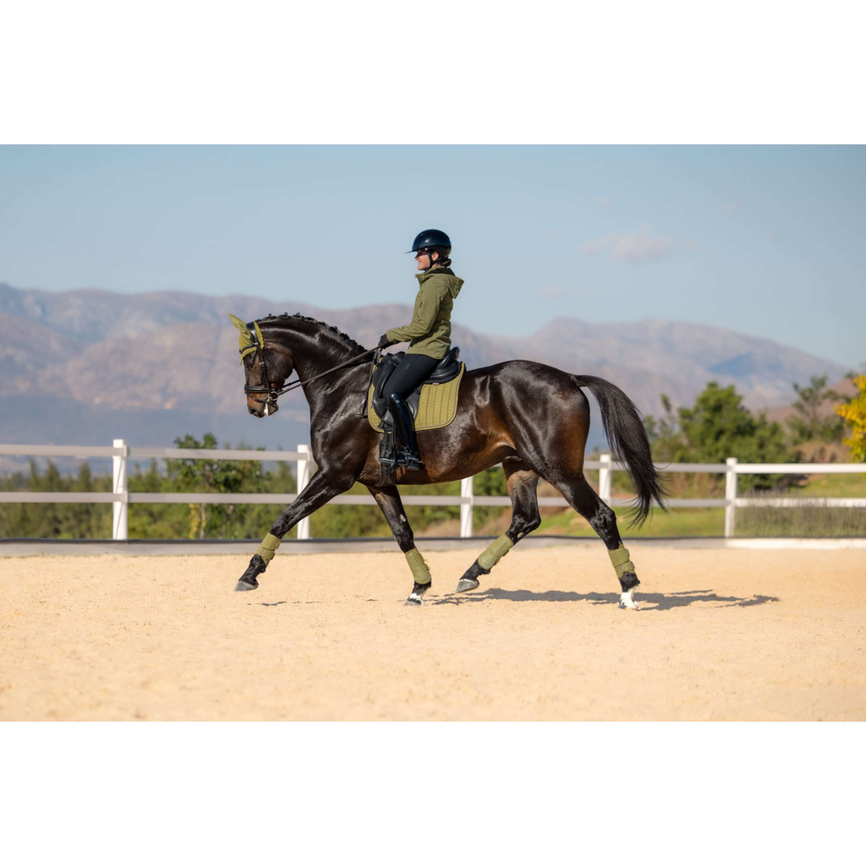 LeMieux Saddlepad Suede Square Dressage Gooseberry