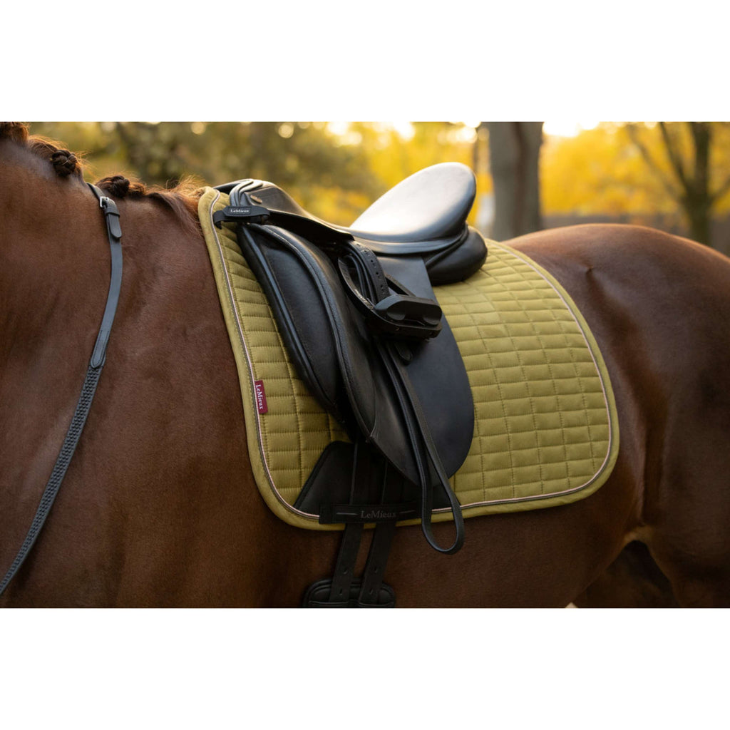 LeMieux Saddlepad Suede Square Dressage Gooseberry