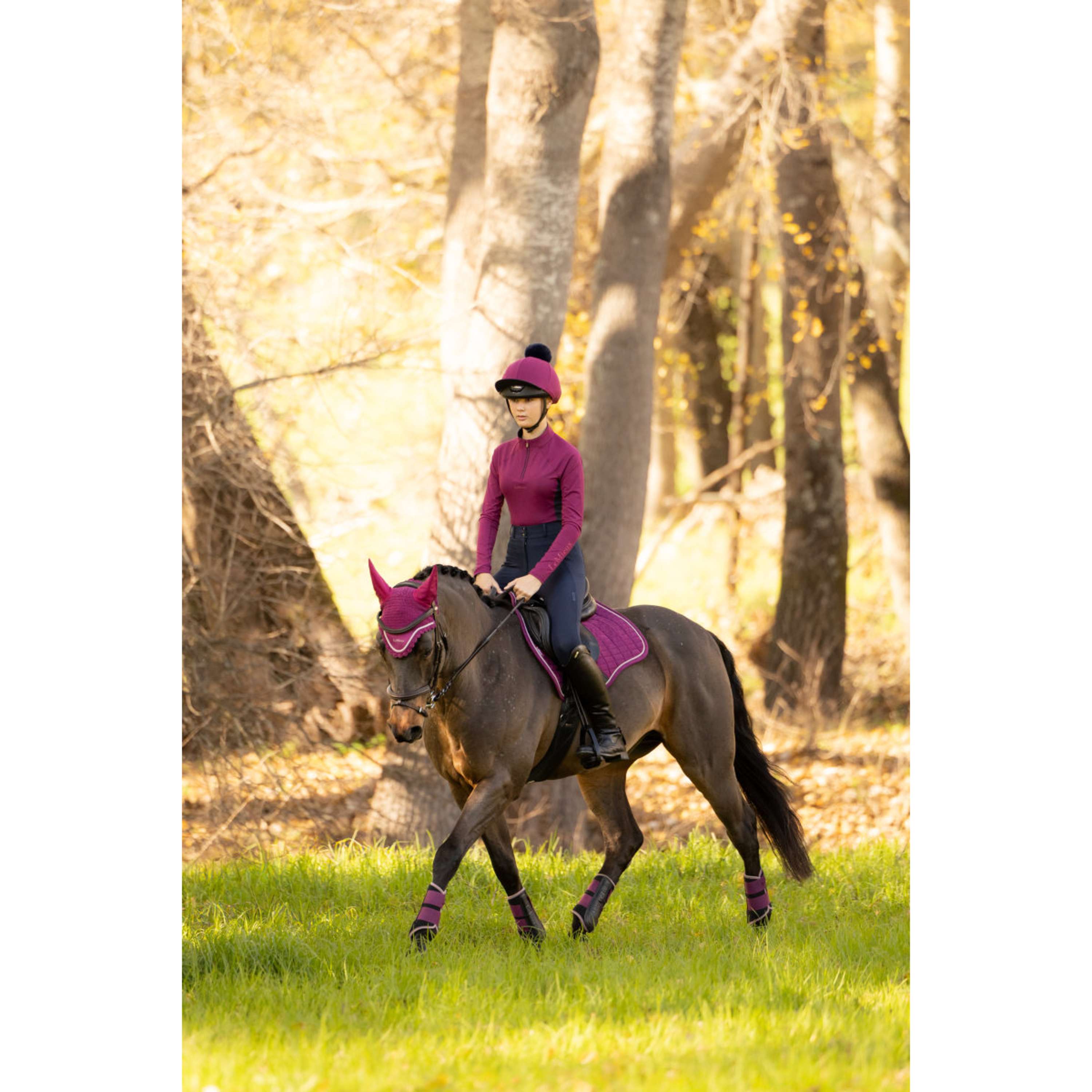 LeMieux Saddlepad Suede Square All Purpose Blackberry