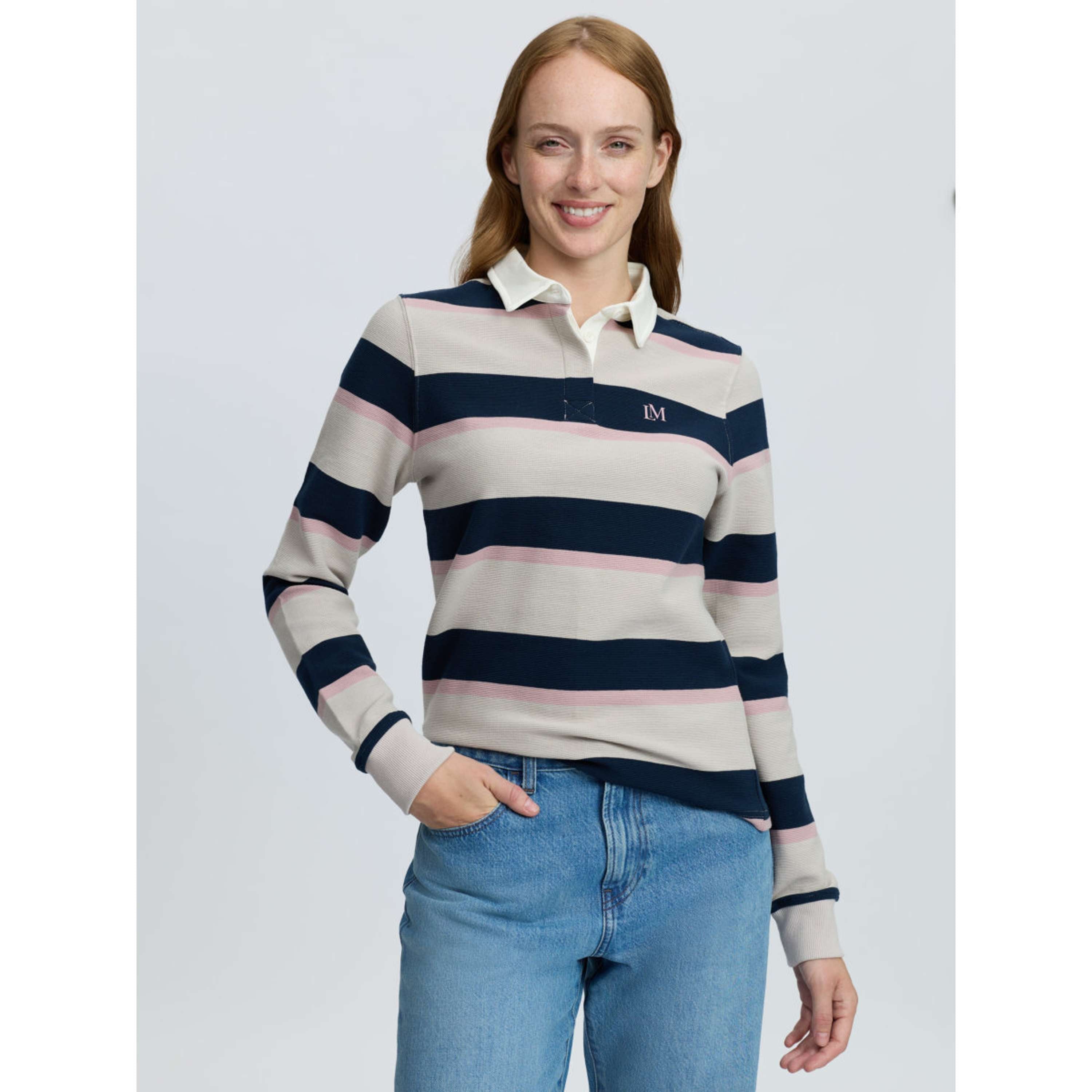 LeMieux Shirt Sloane Stripe Rugby Stone