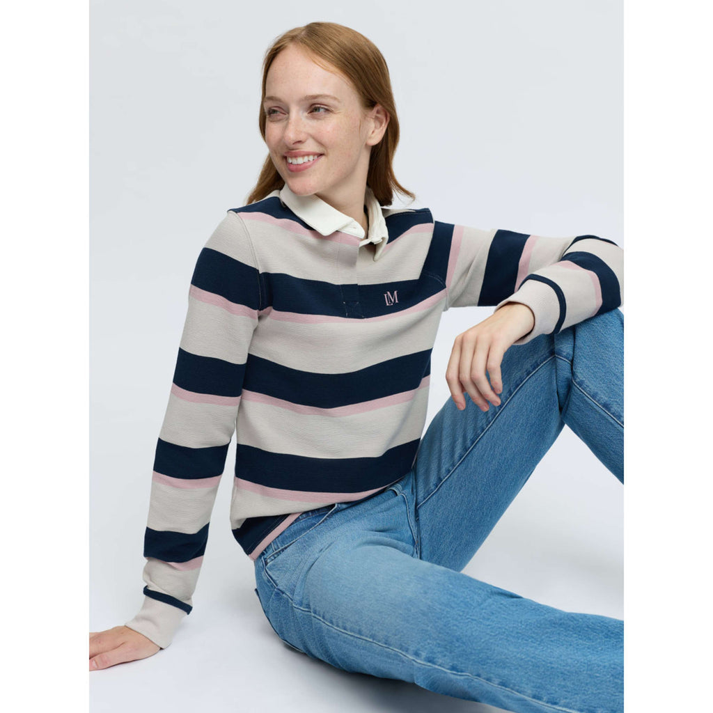 LeMieux Shirt Sloane Stripe Rugby Stone