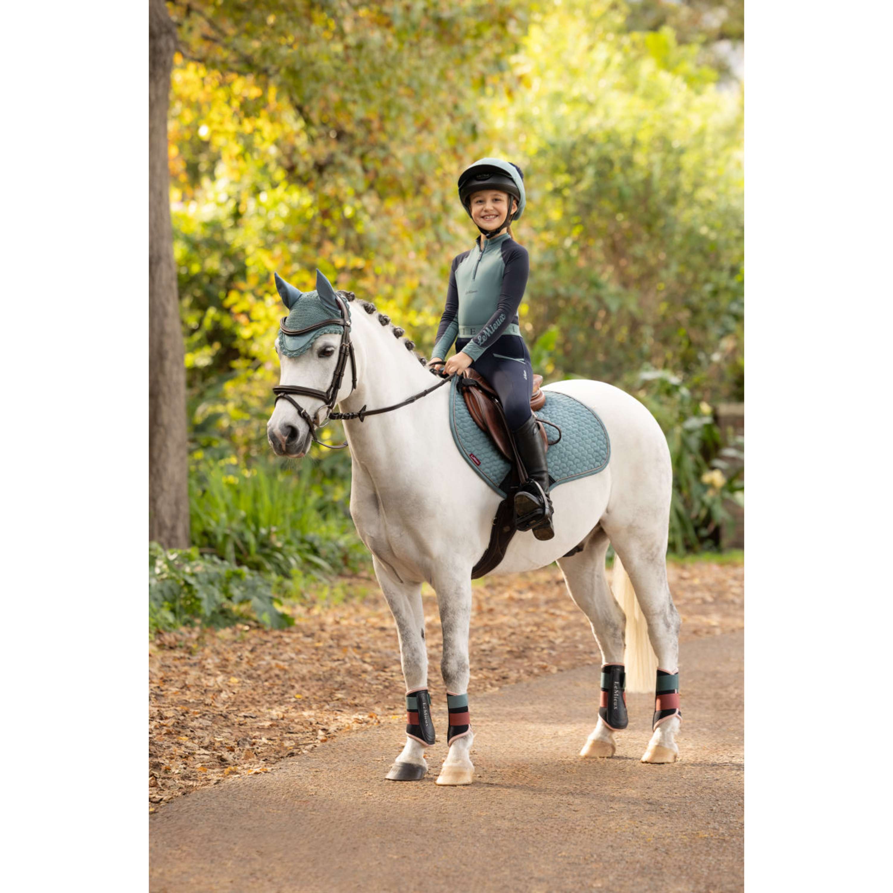 LeMieux Saddlepad Suede Square Jumping Aloe