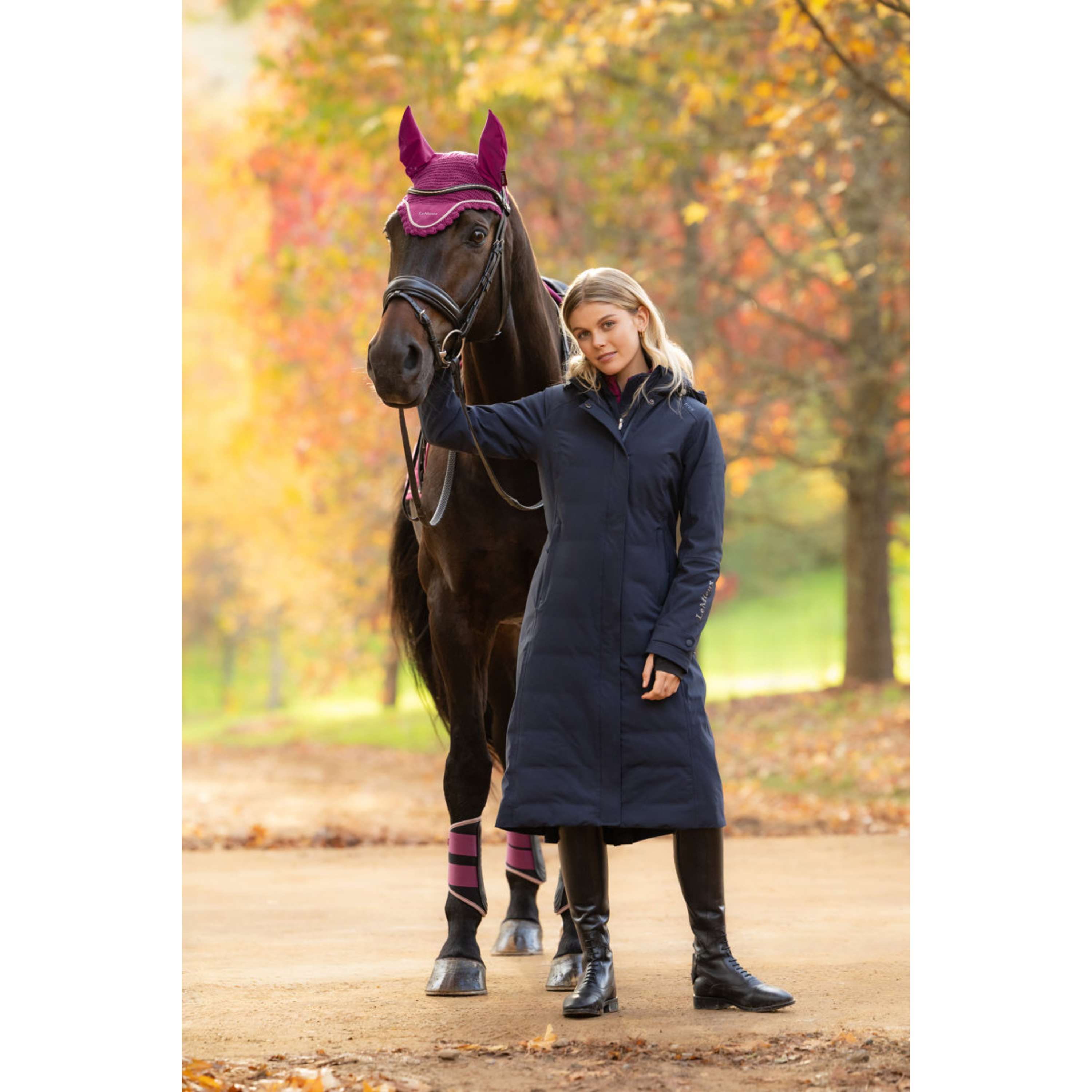 LeMieux Long Coat Erin Waterproof Padded Navy