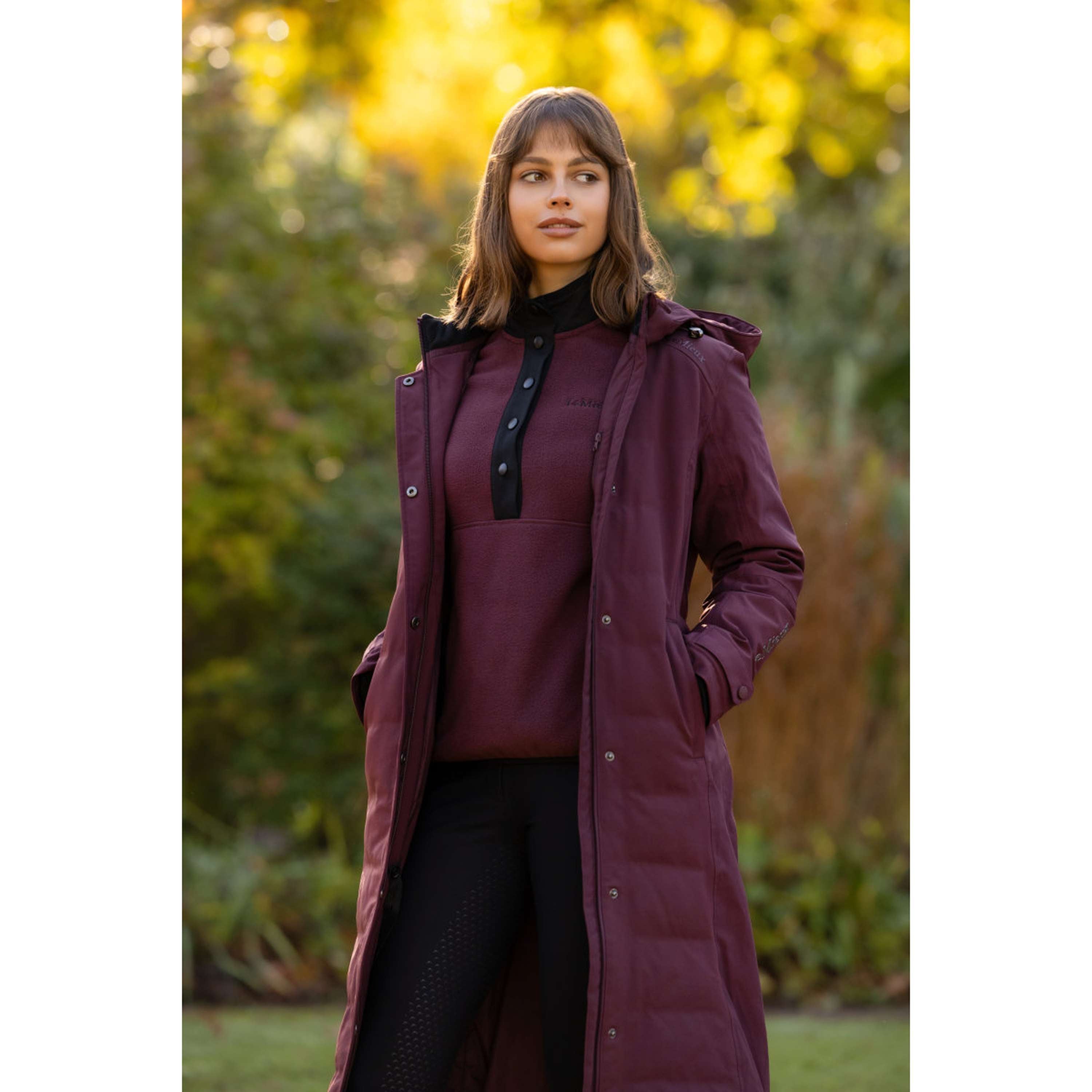 LeMieux Long Coat Erin Waterproof Padded Bramble