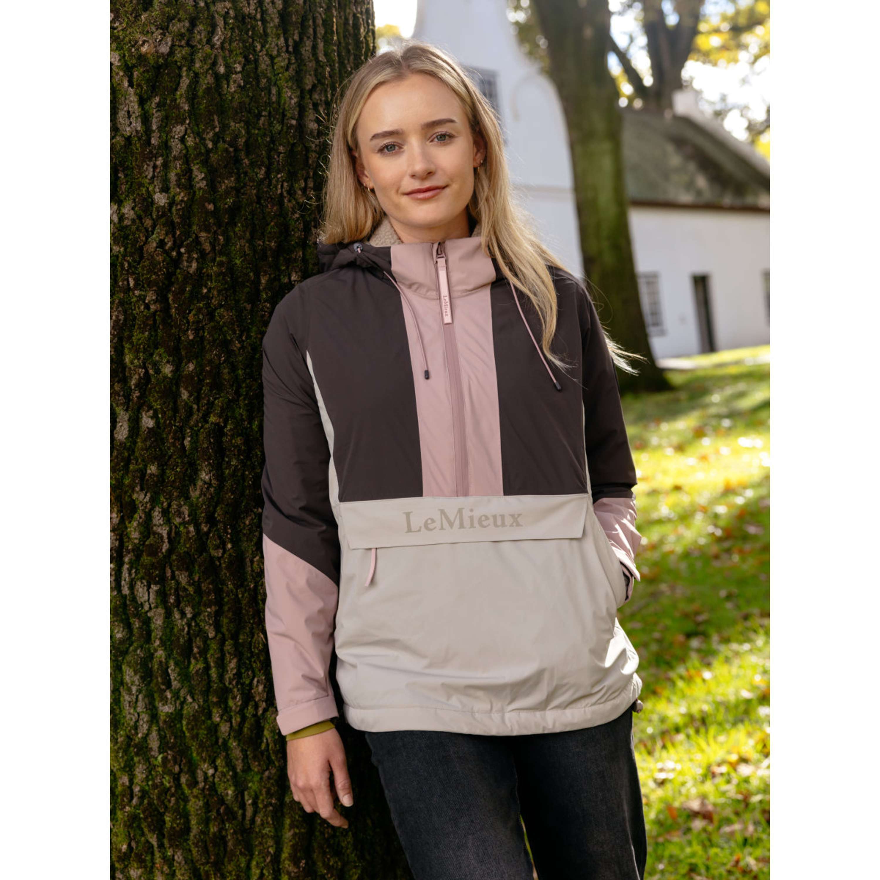 LeMieux Jacket Phoebe Half Zip Waterproof Anorak Wild Rose