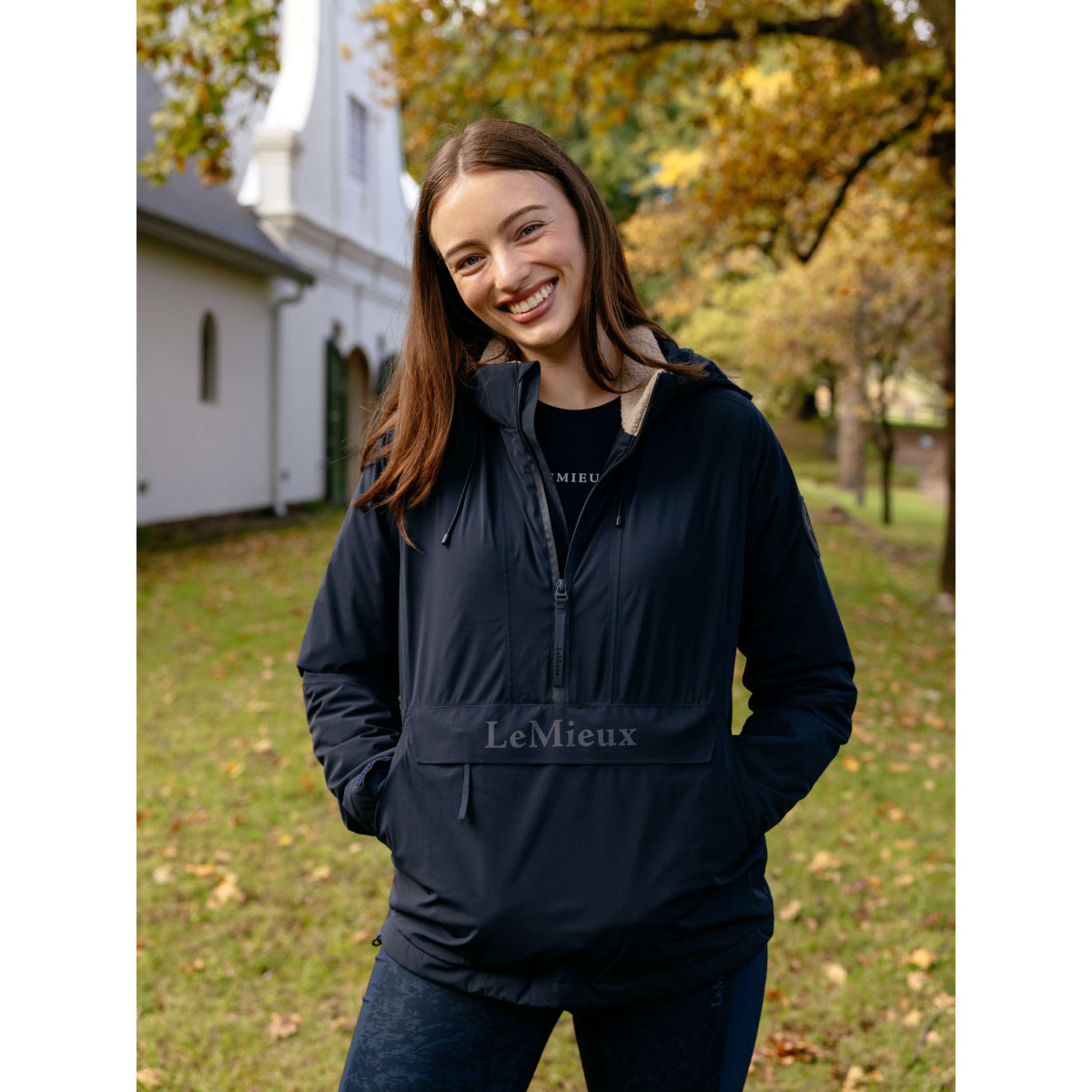 LeMieux Jacket Phoebe Half Zip Waterproof Anorak Navy