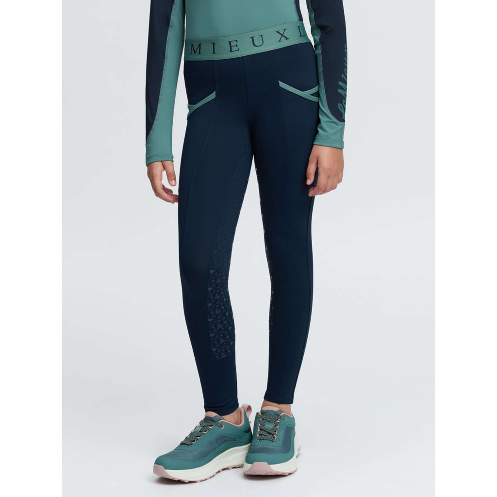 LeMieux Riding Legging Kids Full Grip Navy/Aloe
