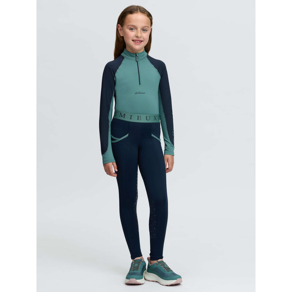 LeMieux Riding Legging Kids Full Grip Navy/Aloe
