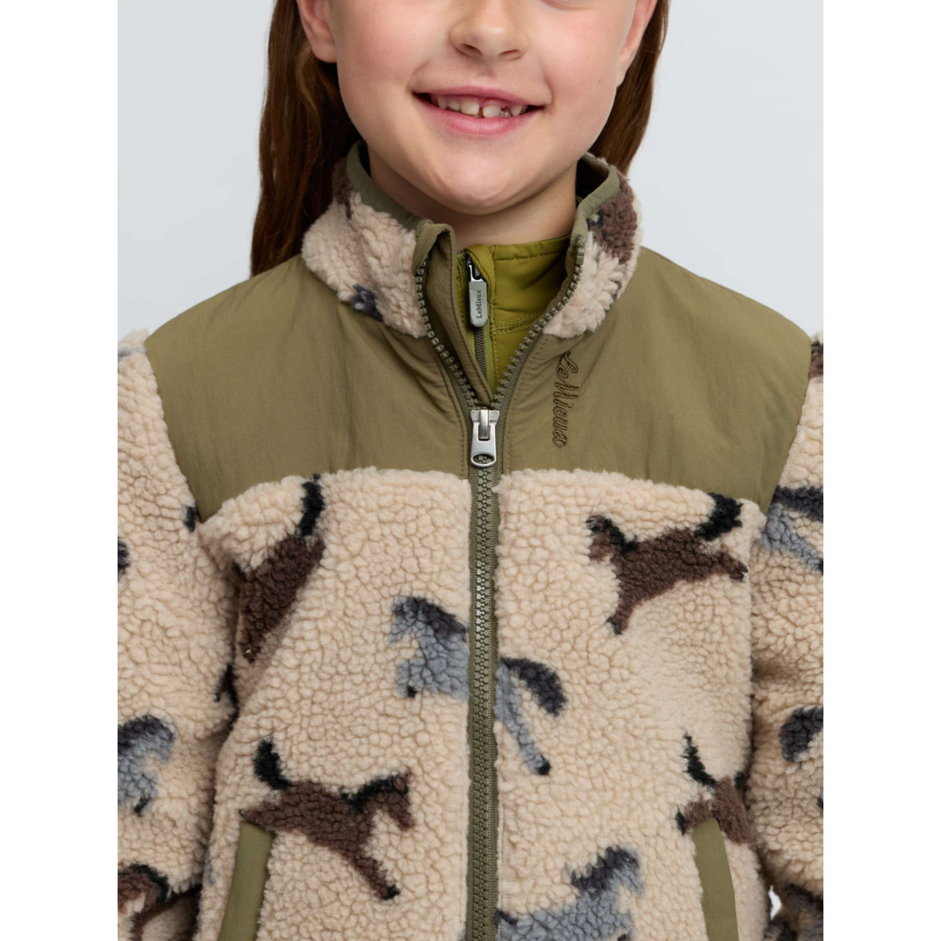 LeMieux Zip-Hoodie Theo Pony Fleece Kids Willow Green