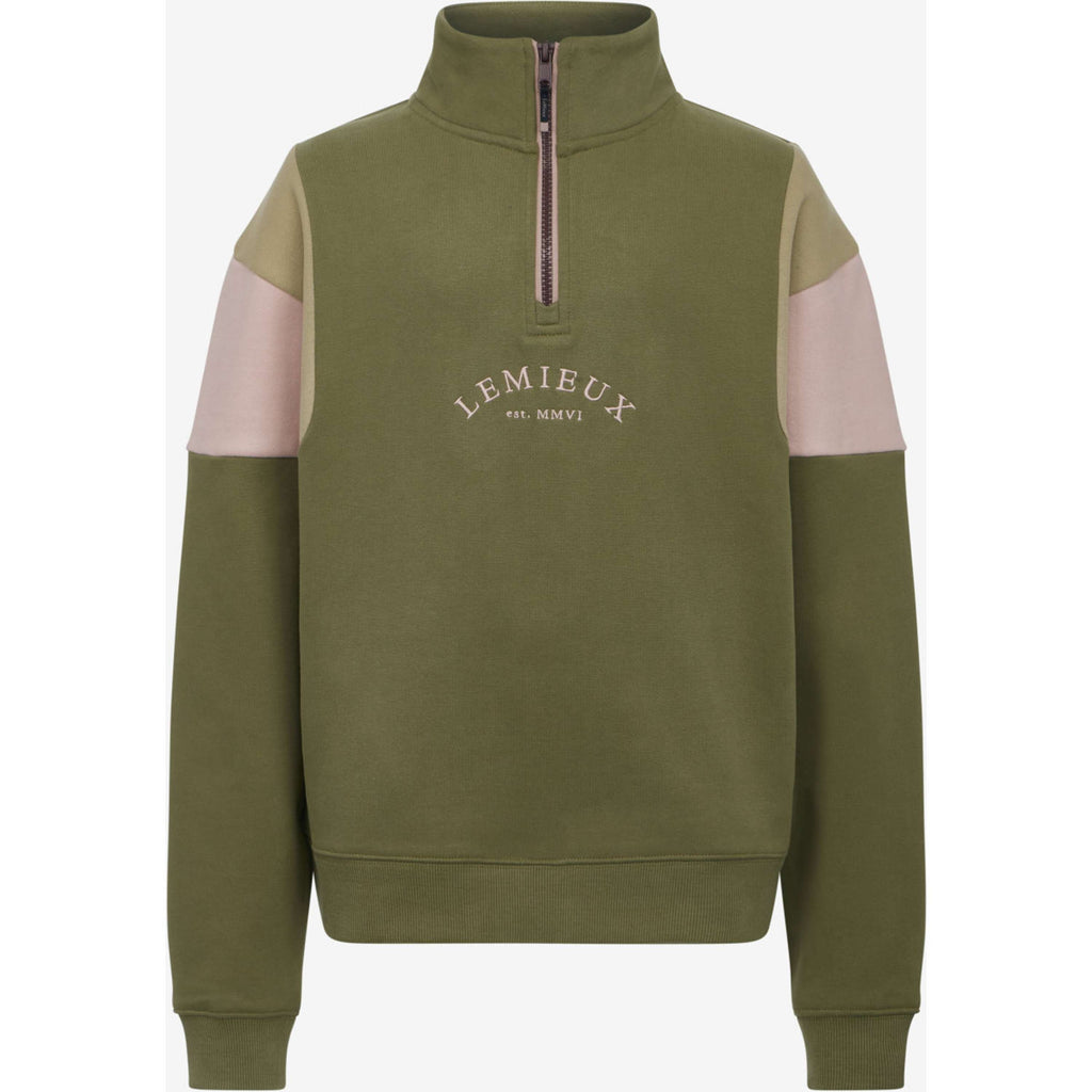 LeMieux Sweater Viola Quarter Zip Kids Willow Green
